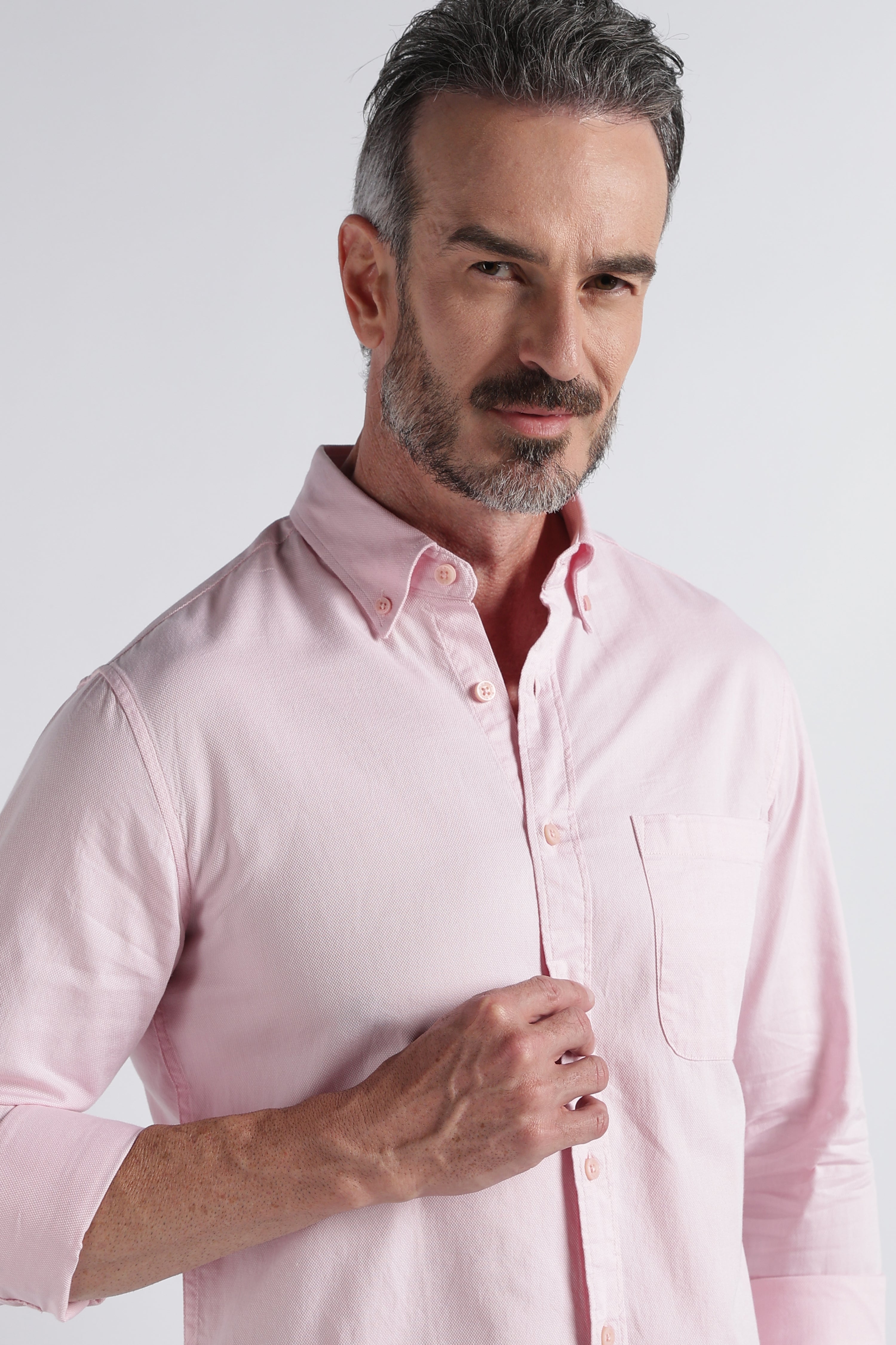Men pink Solid Casual Shirt