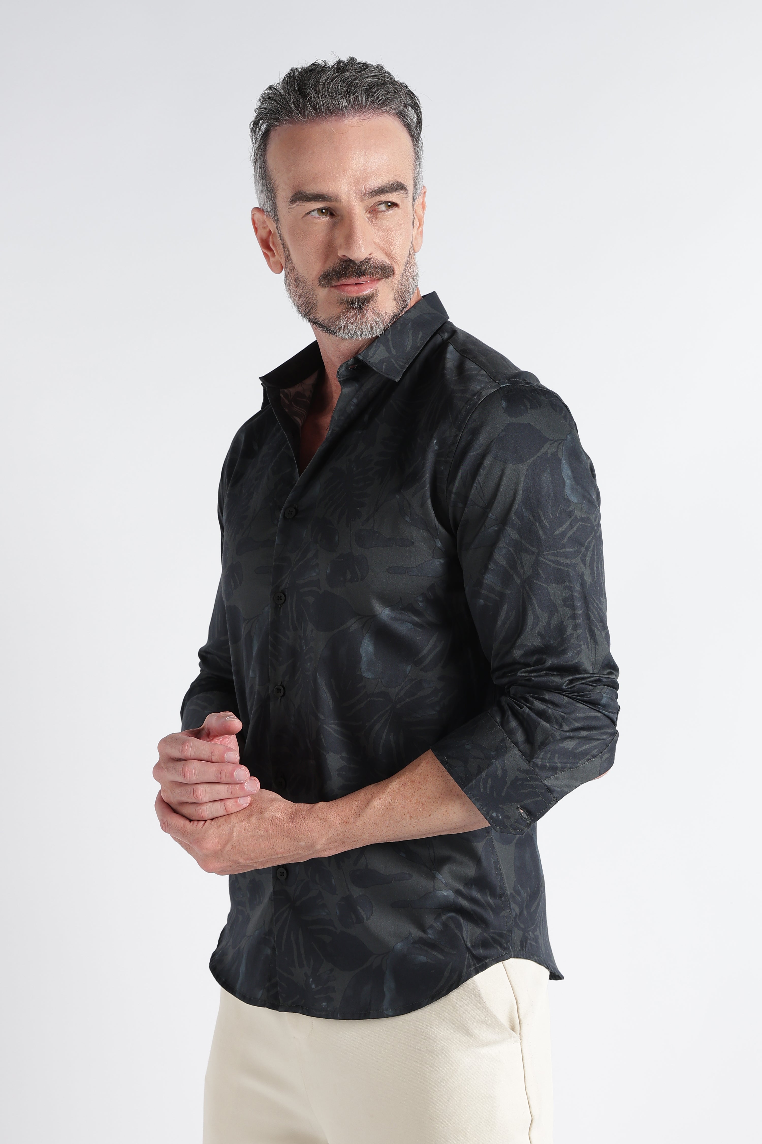 Men Multi Satin Digital Print Shirt