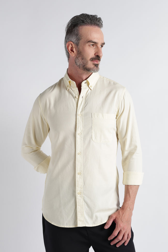 Men Yellow Solid Casual Shirt