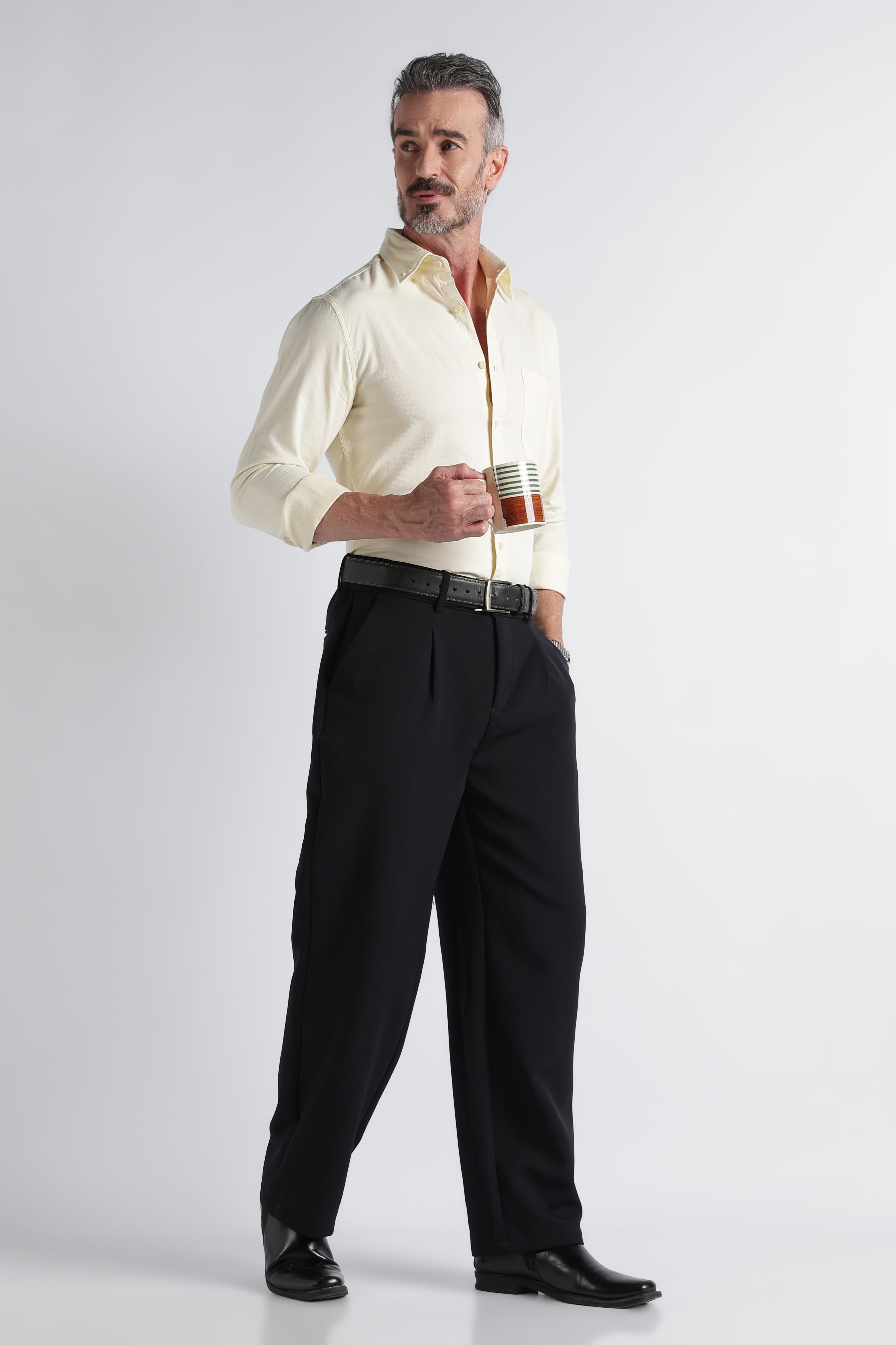 Men Yellow Solid Casual Shirt