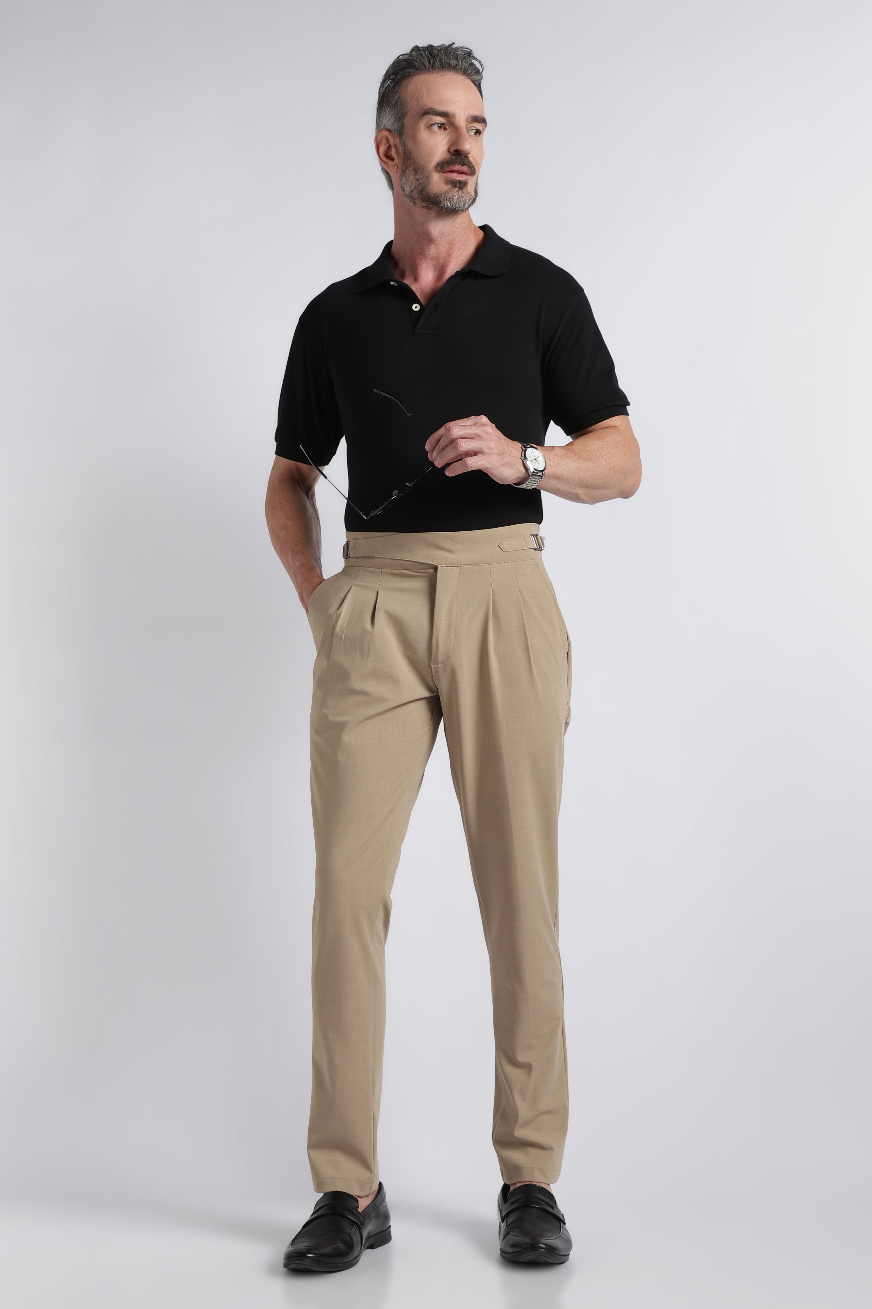 Men Beige Classic Gurkha Pant