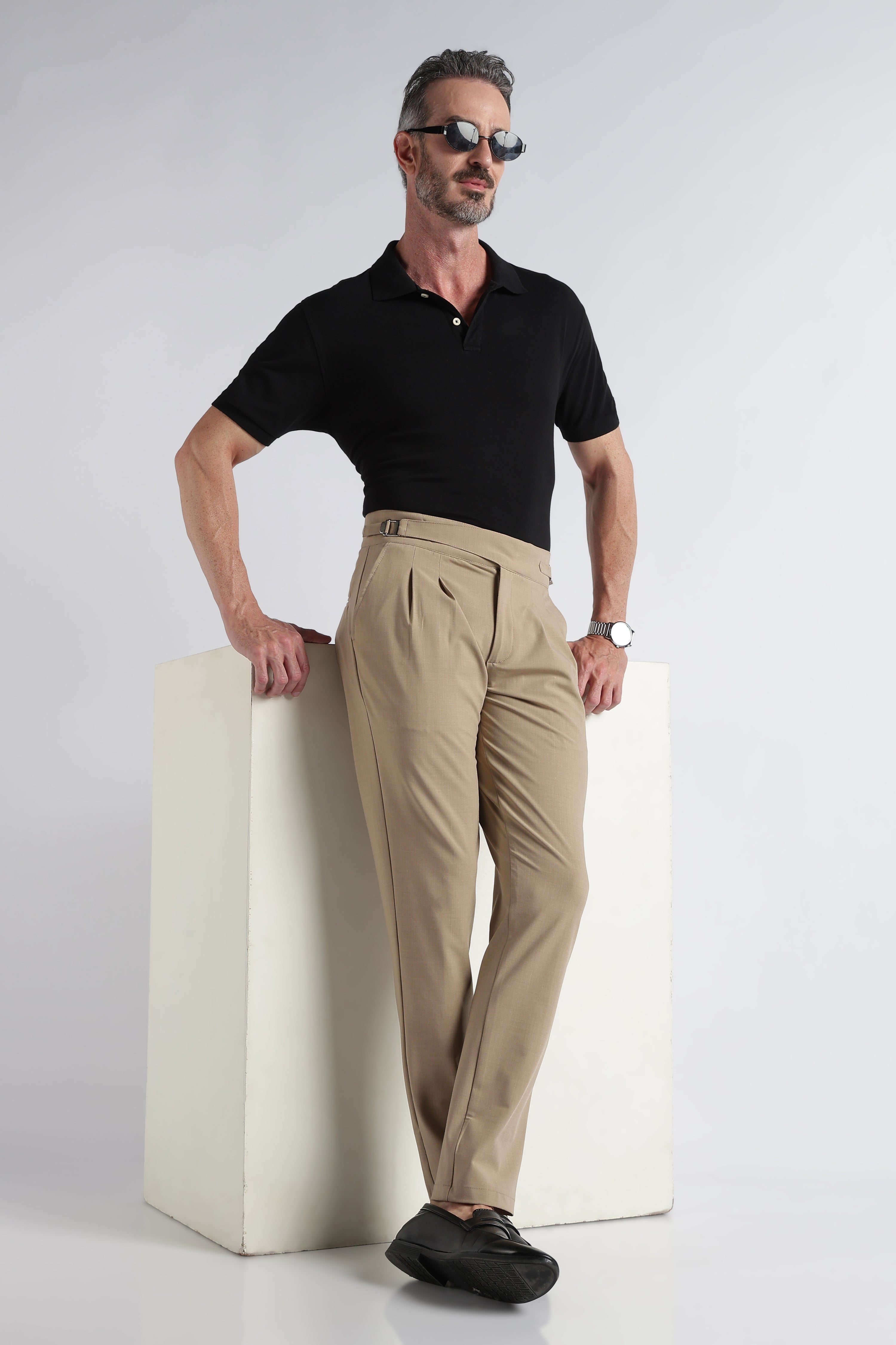 Men Beige Classic Gurkha Pant