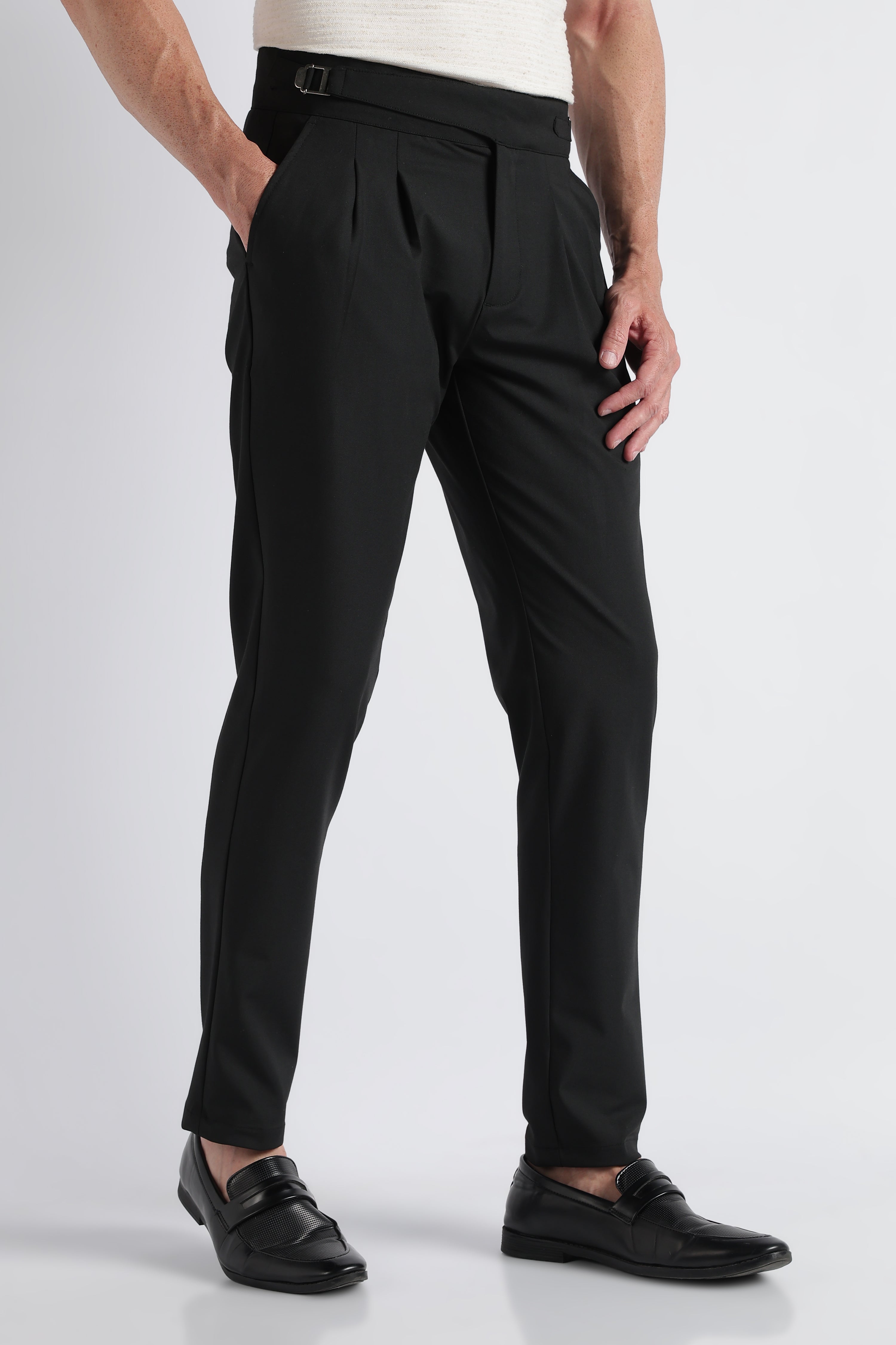 Men Black Classic Gurkha Pant