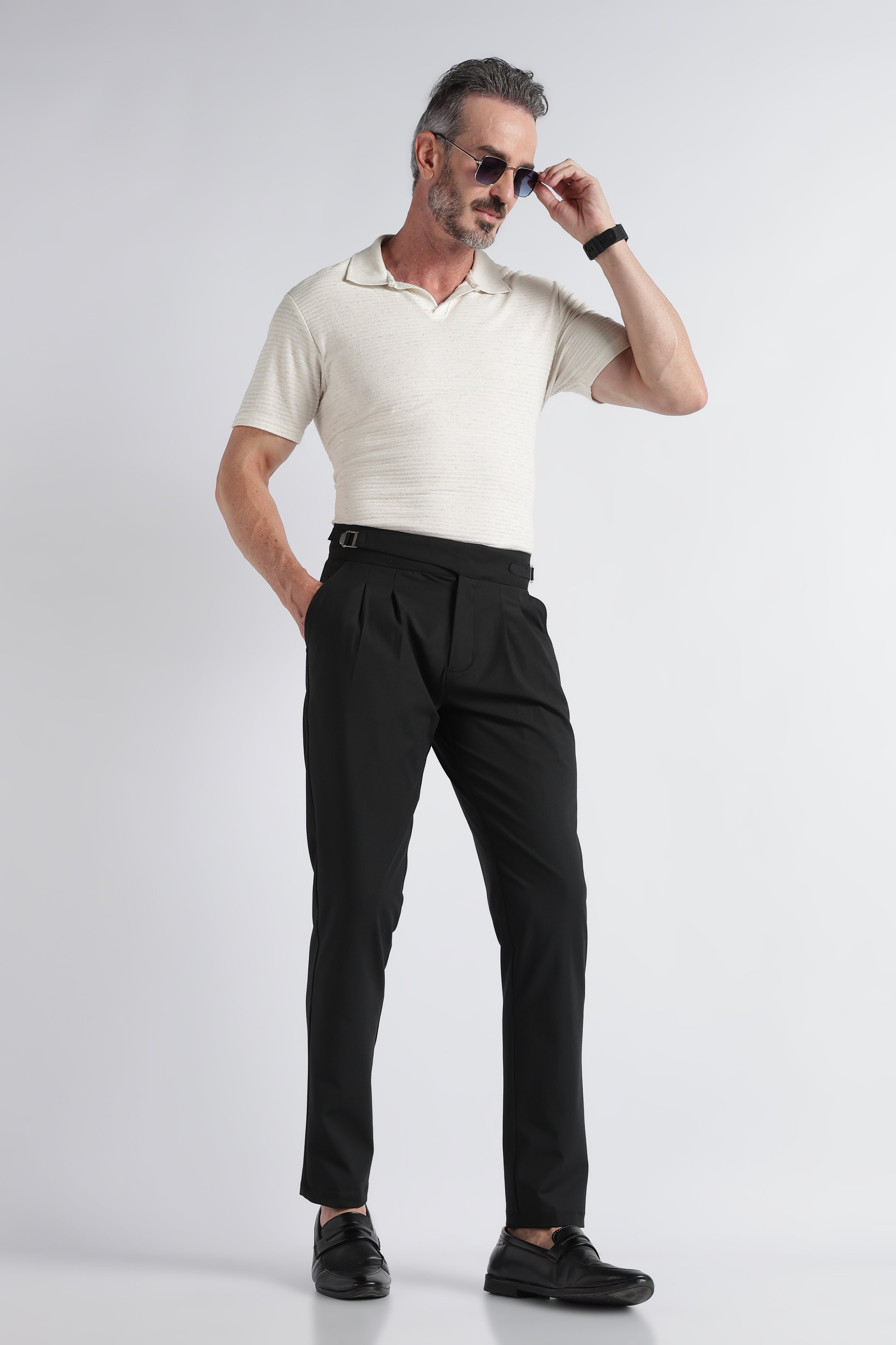 Men Black Classic Gurkha Pant