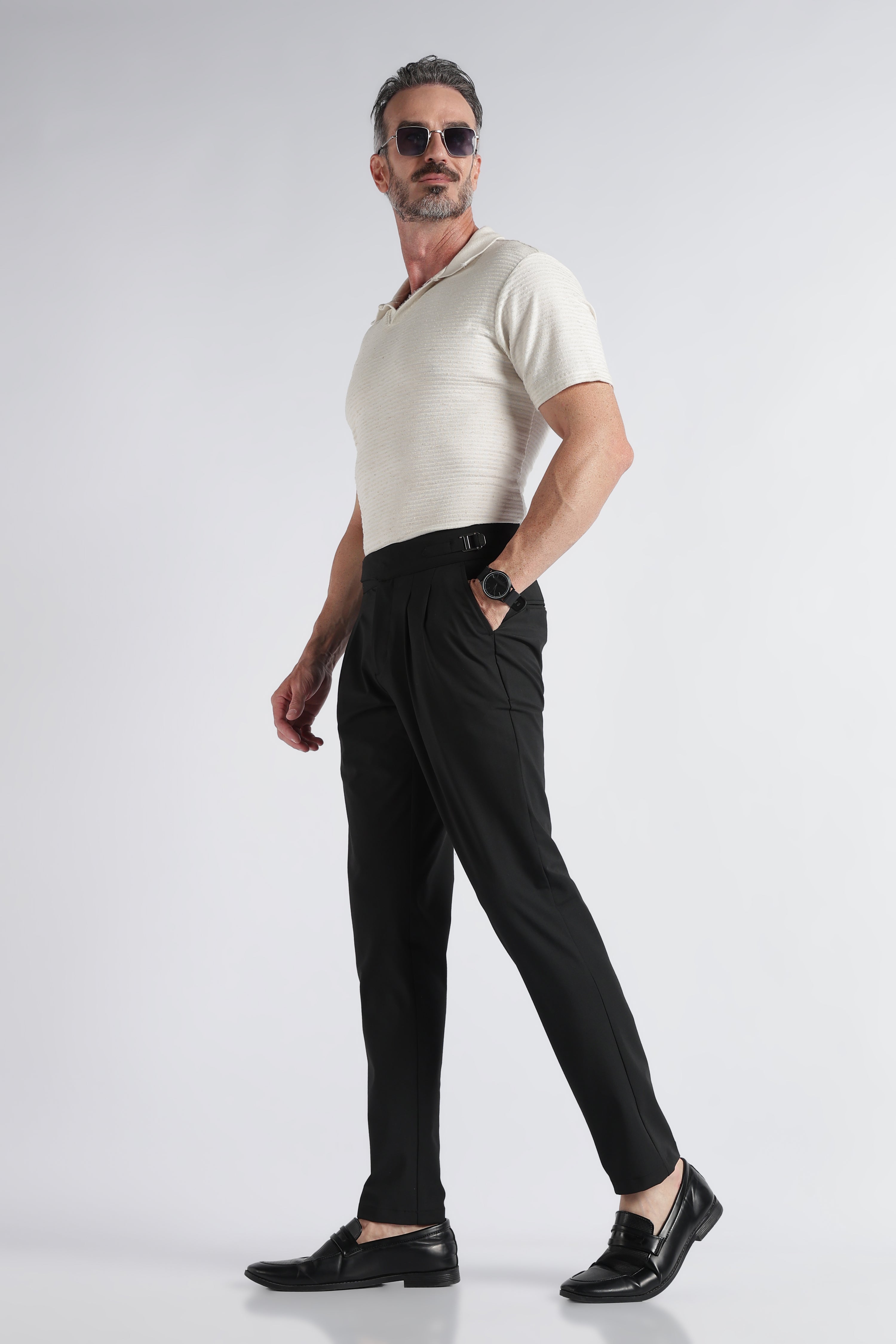 Men Black Classic Gurkha Pant