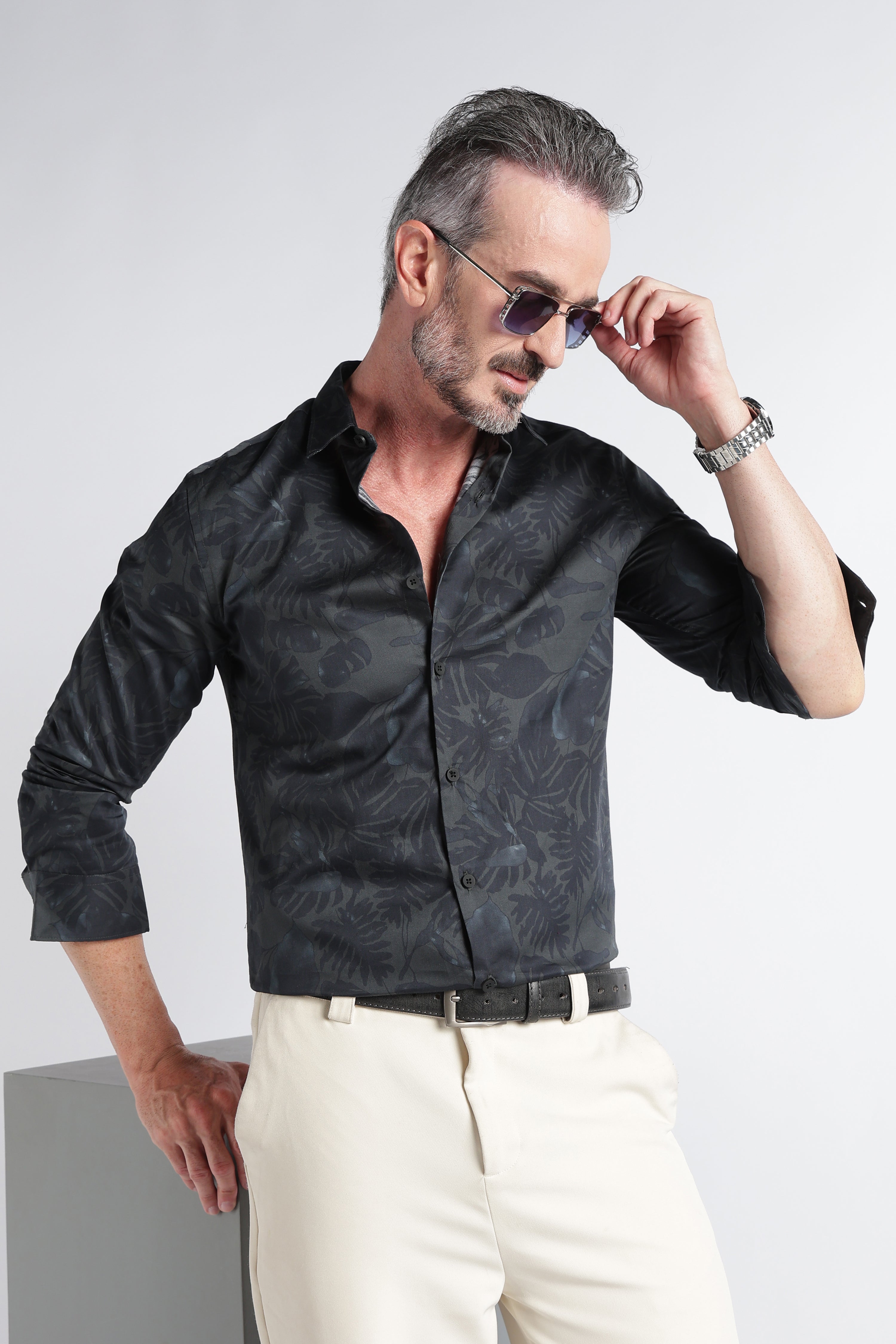 Men Multi Satin Digital Print Shirt