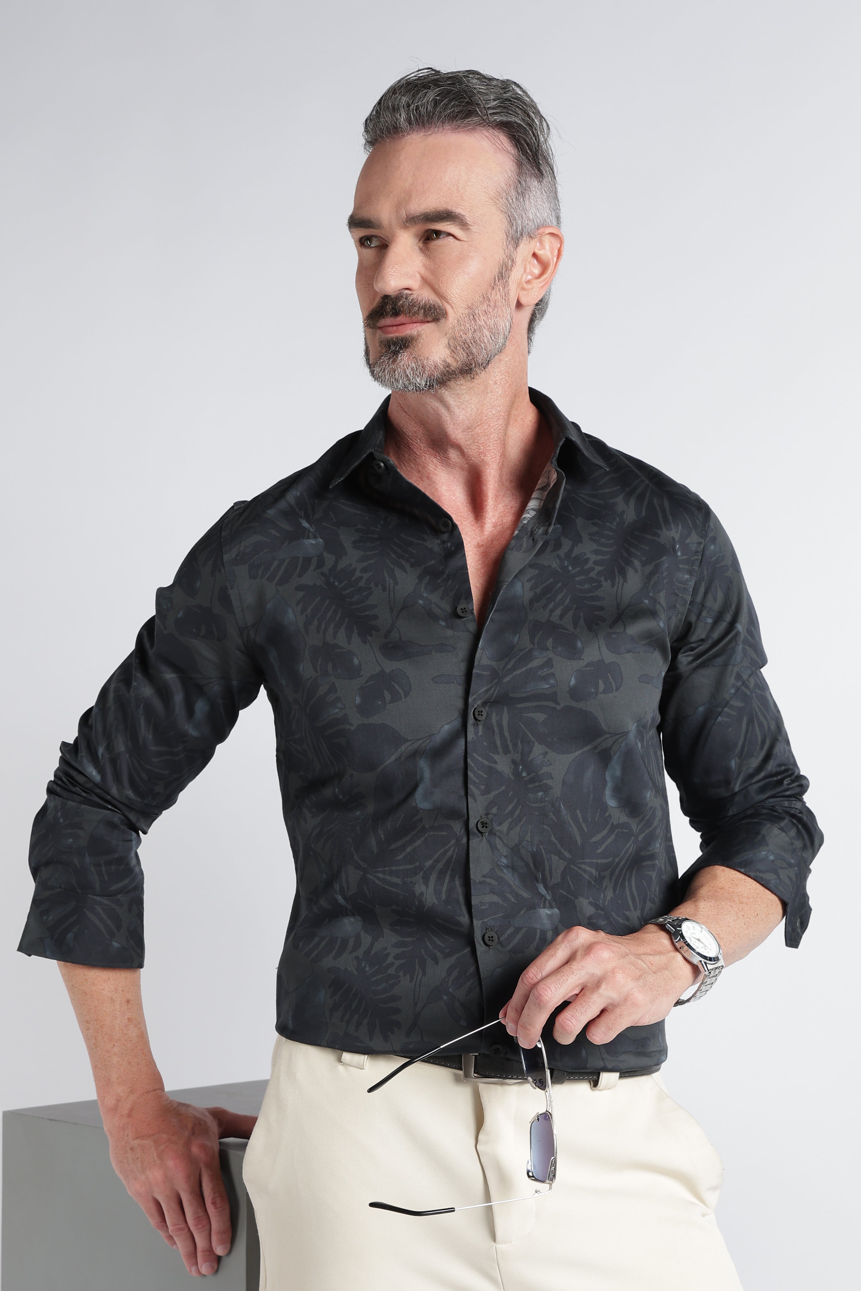 Men Multi Satin Digital Print Shirt