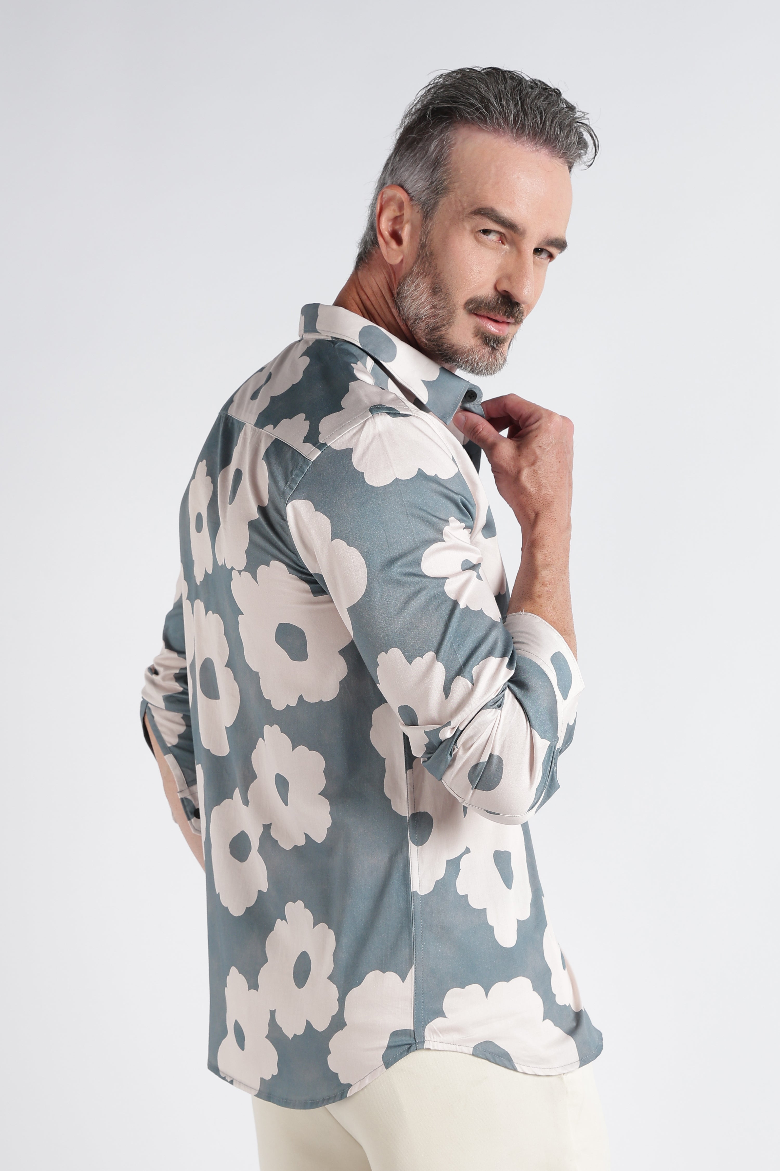Men Multi Satin Digital Print Shirt