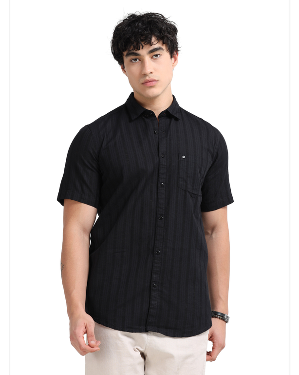 Men Premium Striped Short Sleeve Casual Shirt