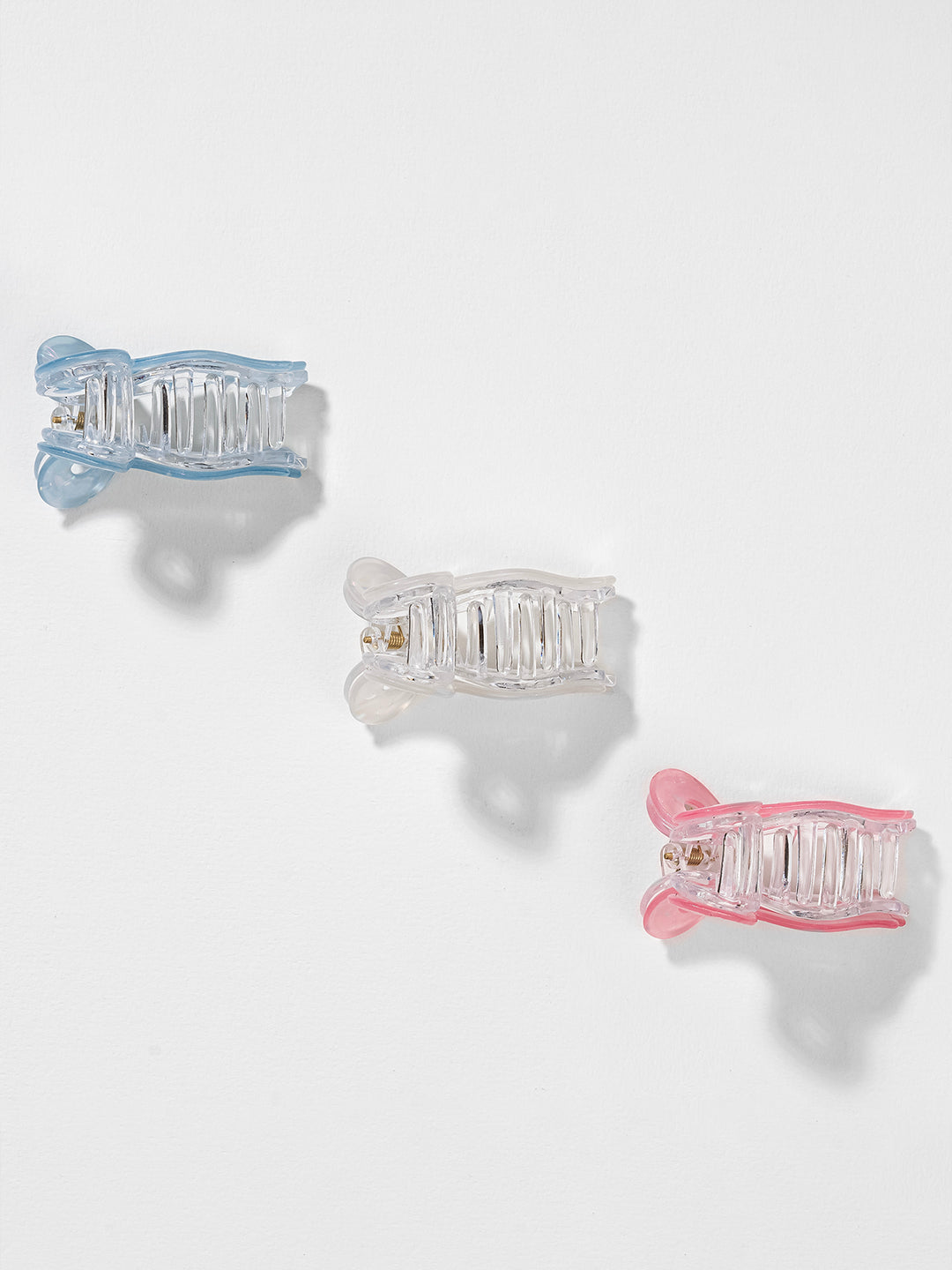 Women Multi Holographic Bow Hair Claw Clips Set Of 3
