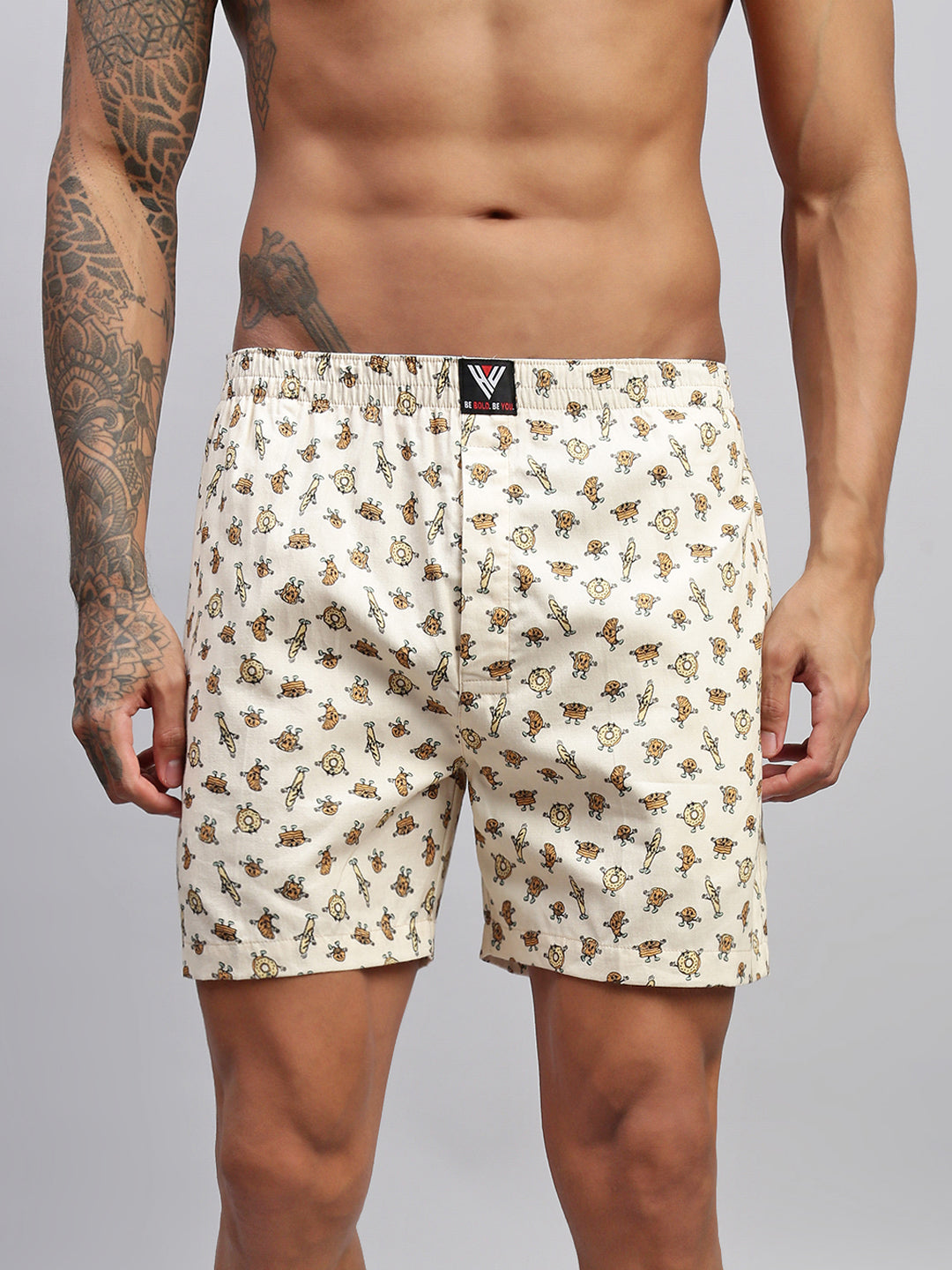 Men Pack of 2 Printed Cotton Boxer Shorts