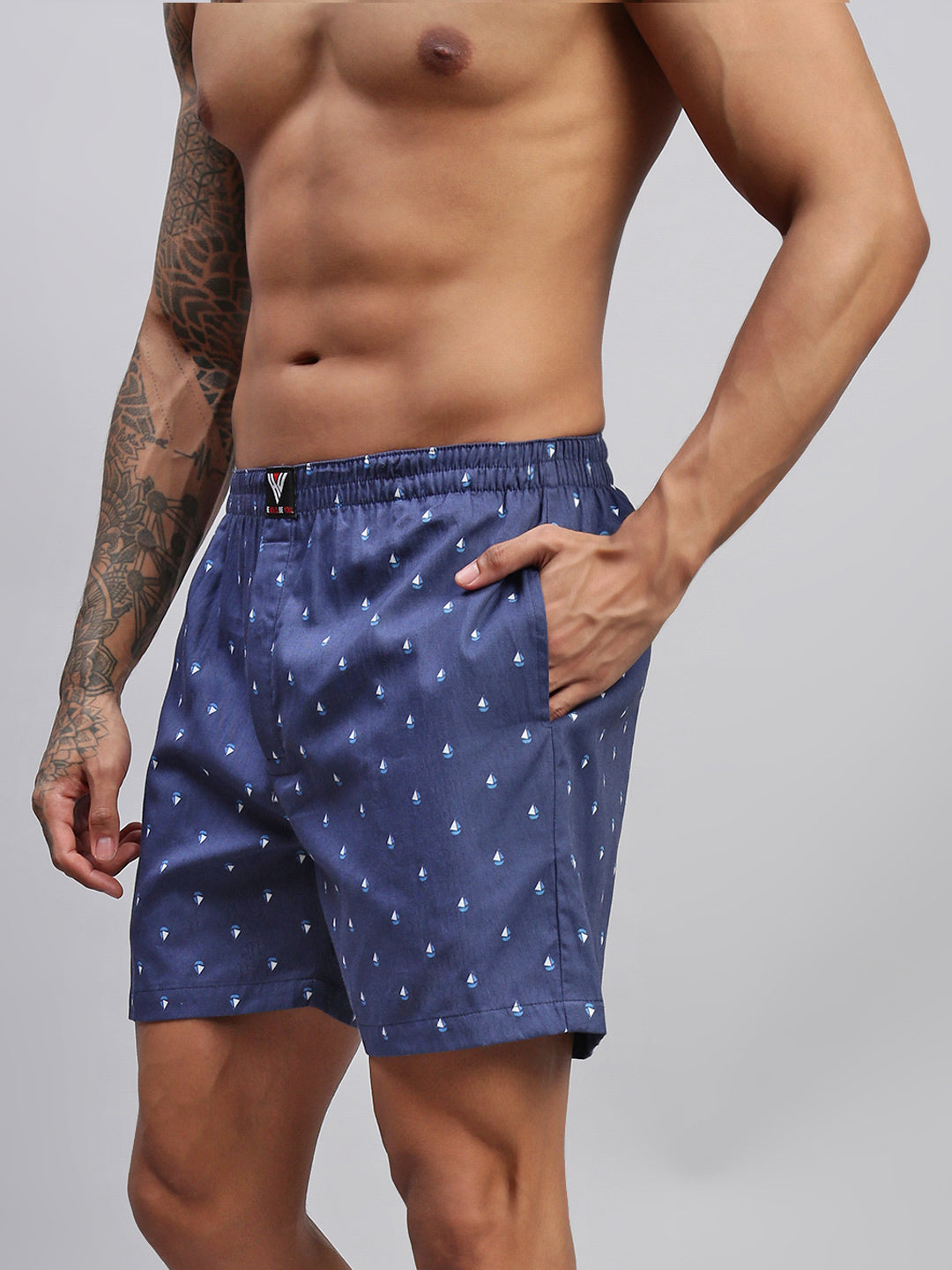 Men Pack of 2 Printed Cotton Boxer Shorts
