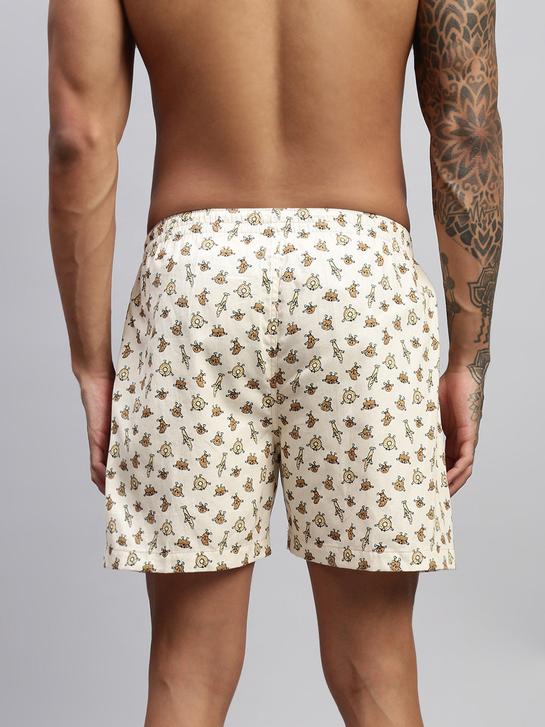 Men Pack of 2 Printed Cotton Boxer Shorts