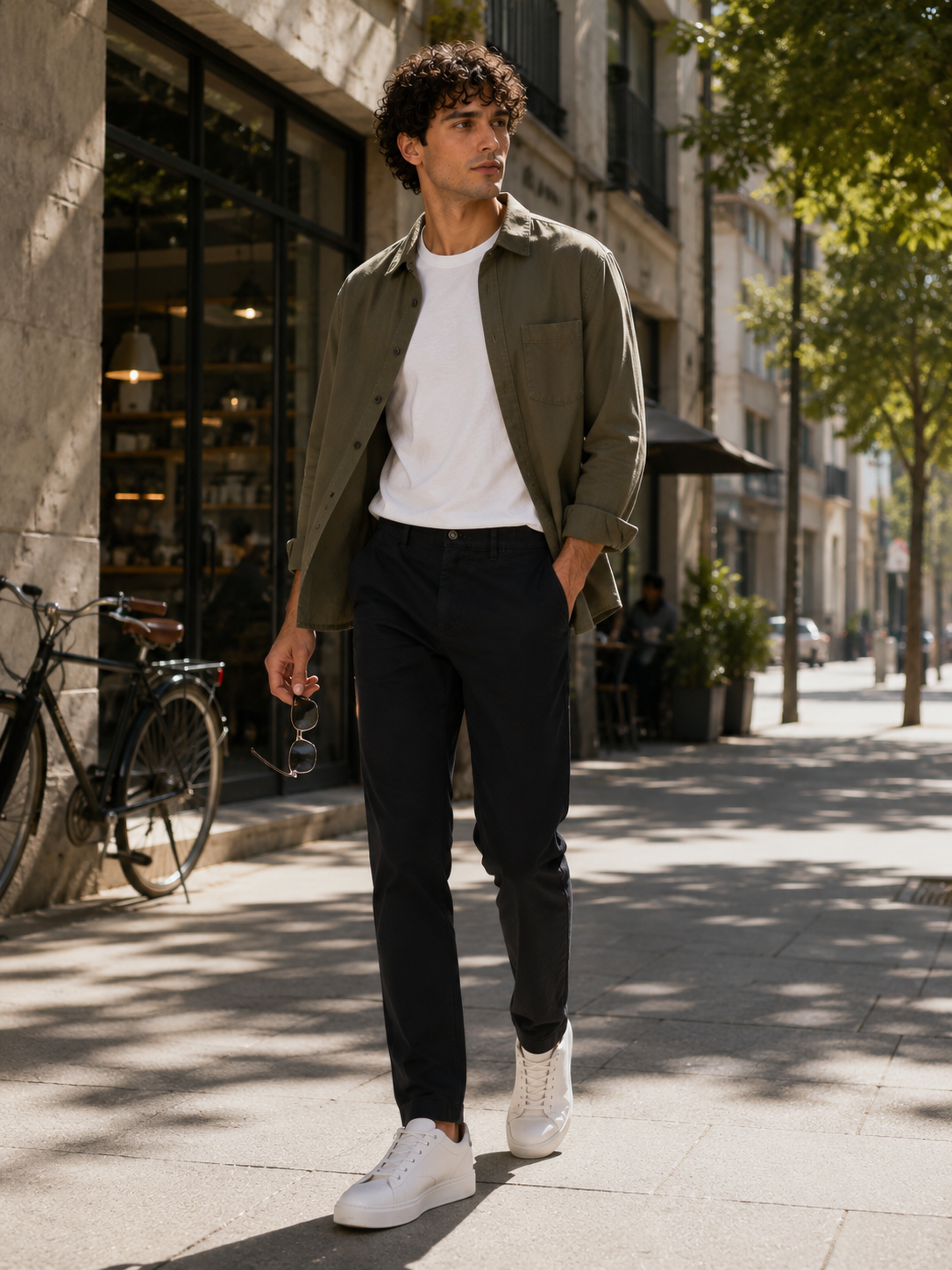 Men Black Tailored Stretchable Chinos