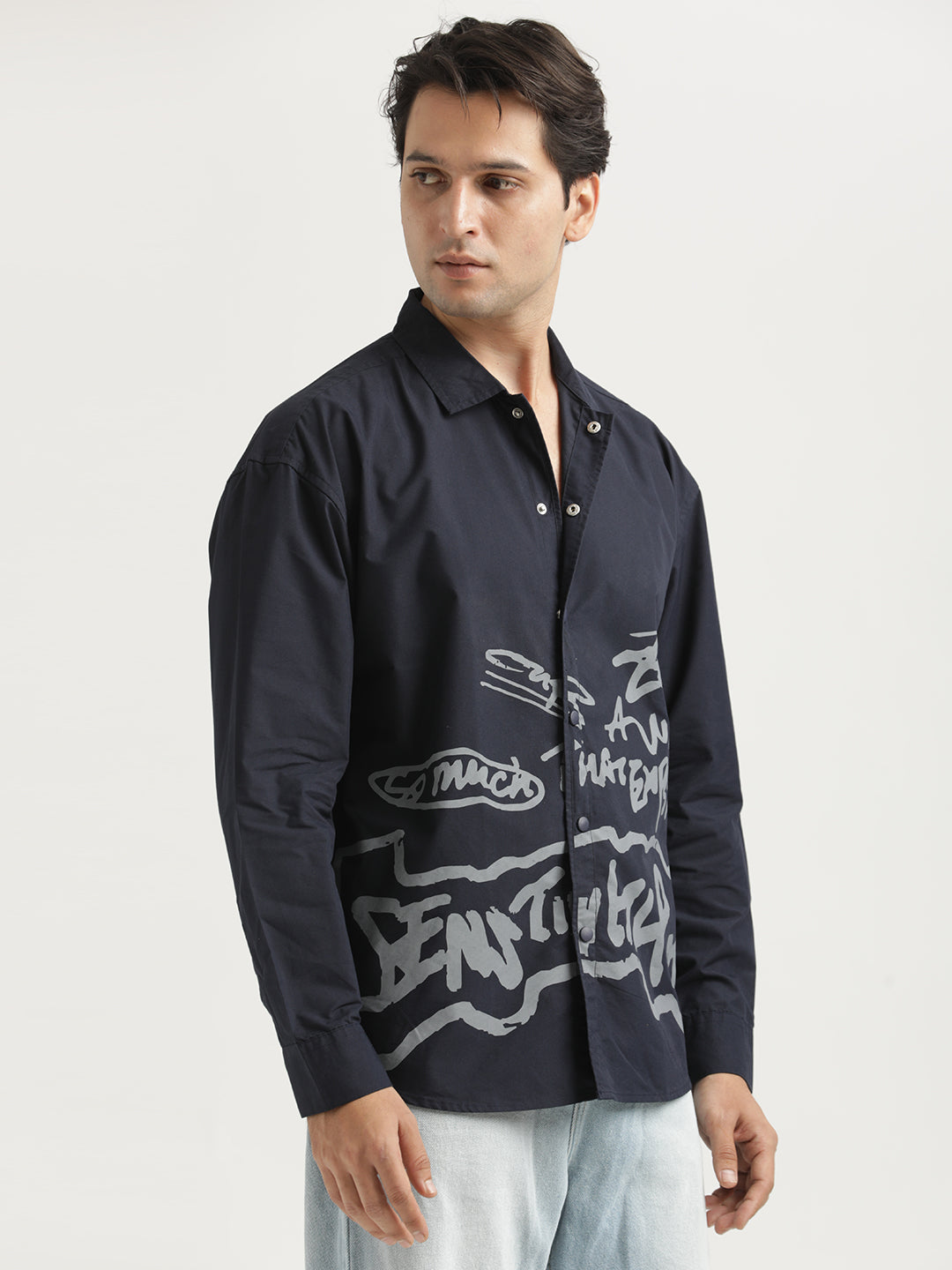 Men Oversized Cotton Shirt