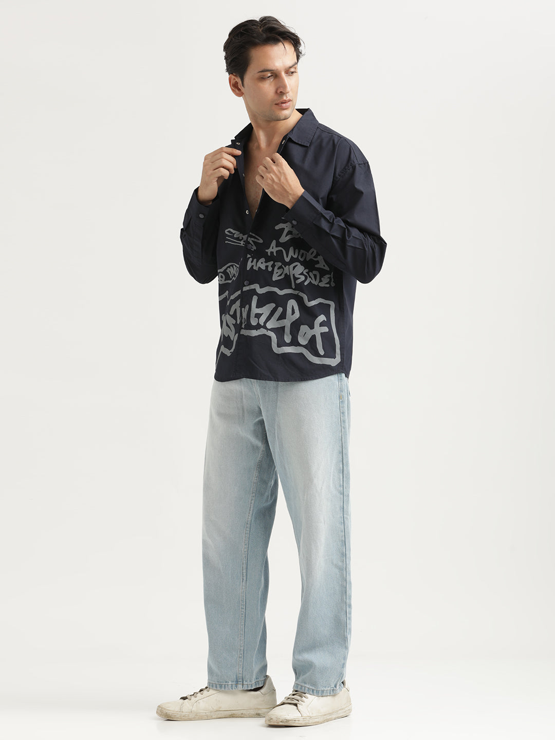 Men Oversized Cotton Shirt