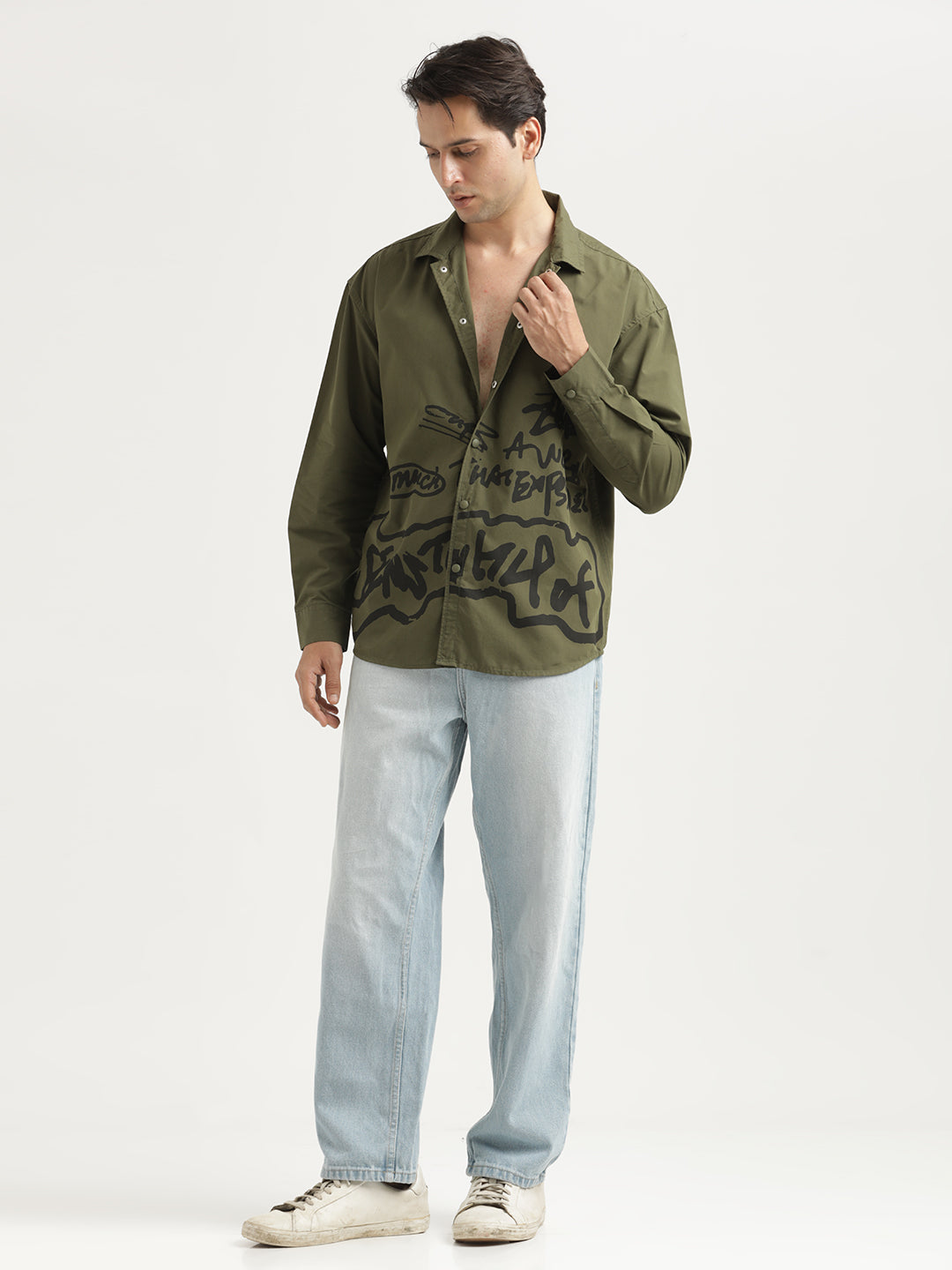 Men Oversized Cotton Shirt