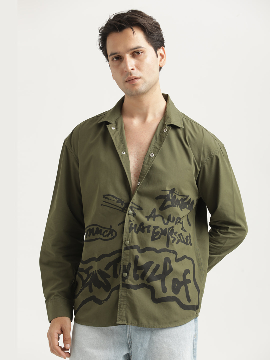 Men Oversized Cotton Shirt