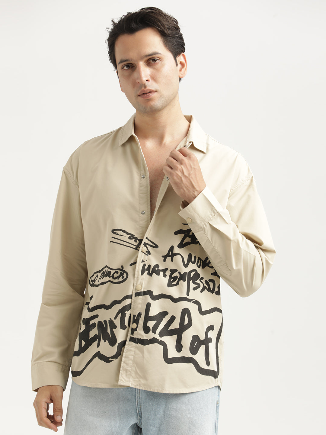 Men Oversized Cotton Shirt