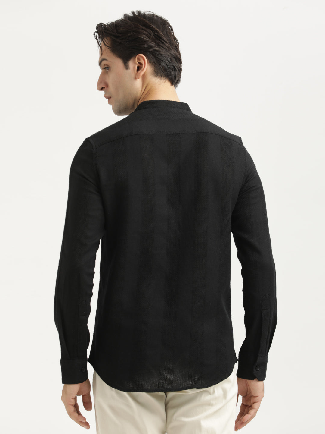 Men Self-Textured Cotton Shirt