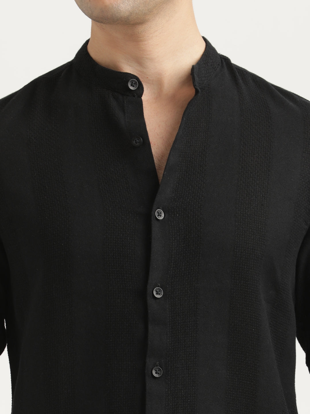 Men Self-Textured Cotton Shirt