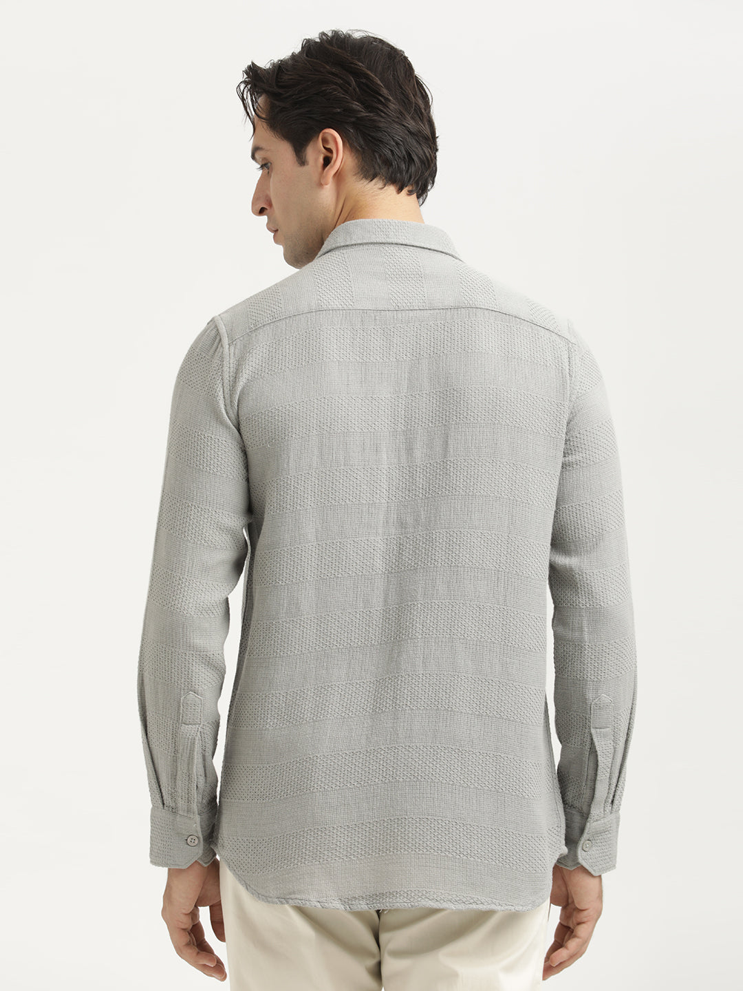 Men Textured Cotton Slim-Fit Shirt