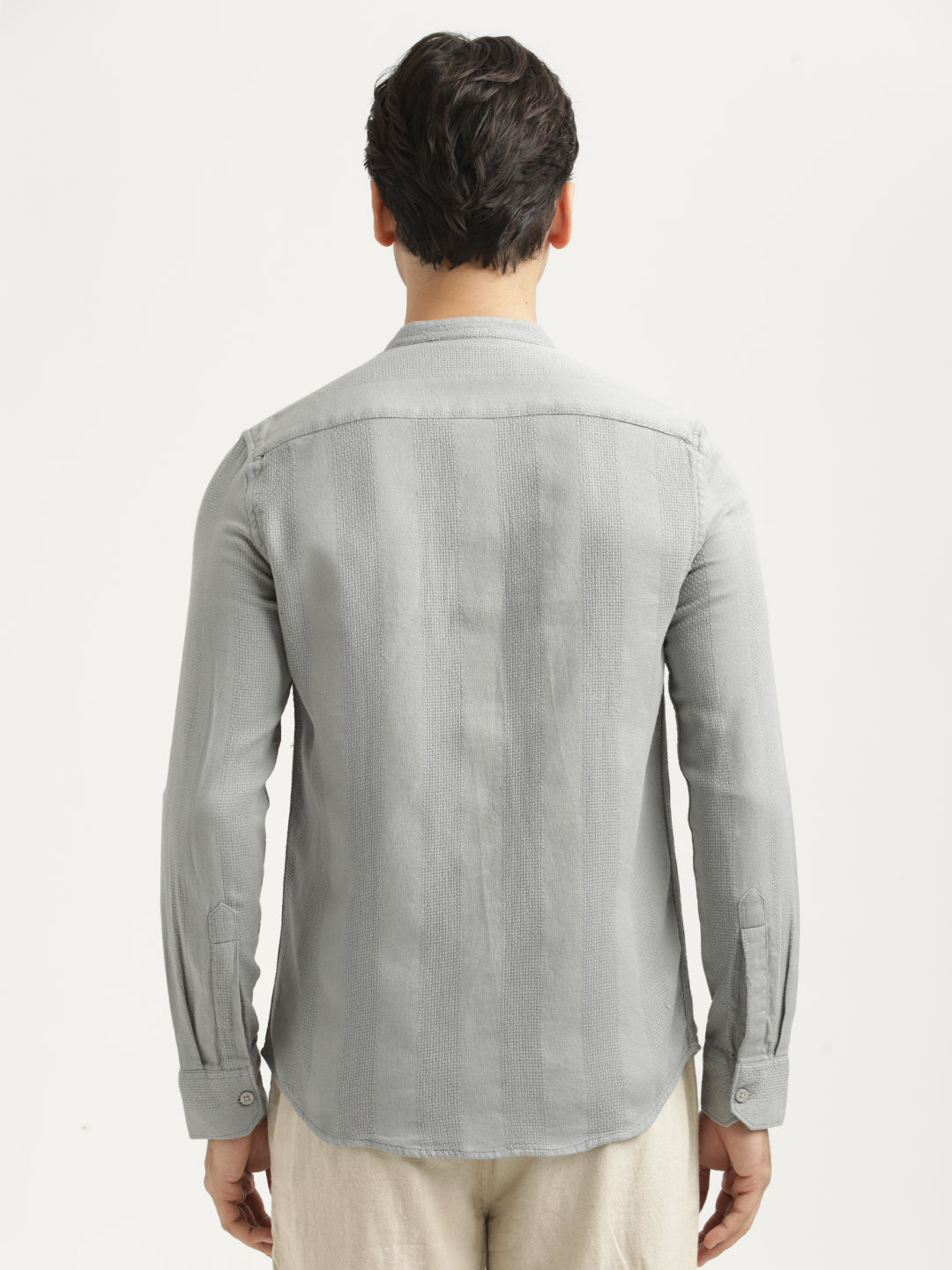 Men Self-Textured Cotton Shirt