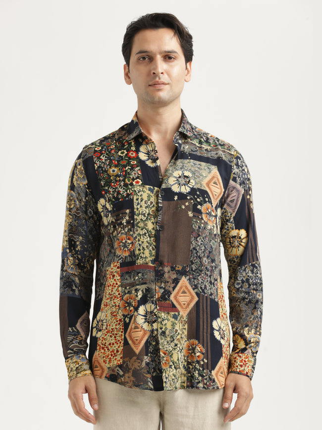 Men Printed Viscose Shirt