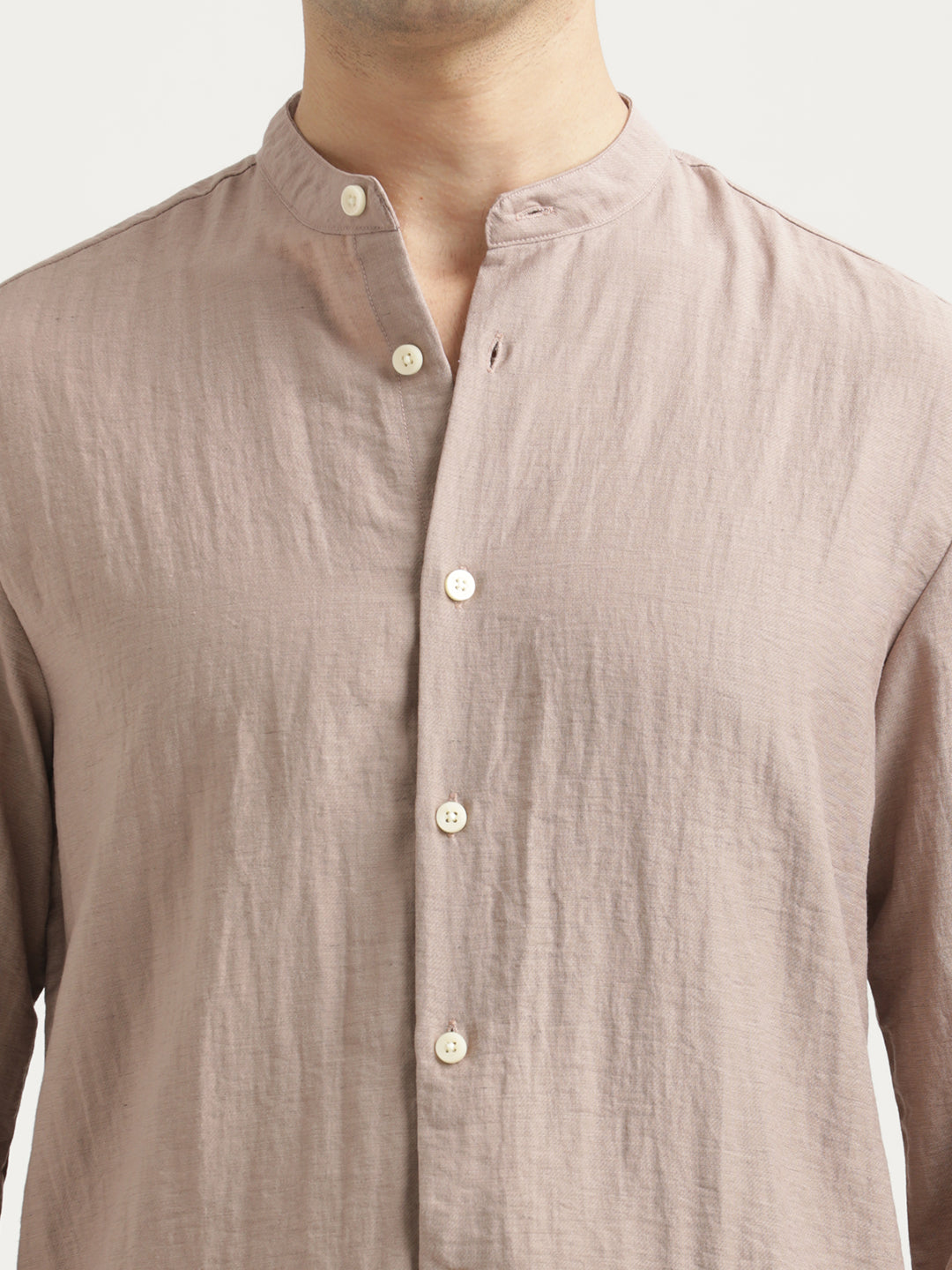 Men Mandarin Collar Nylon Shirt
