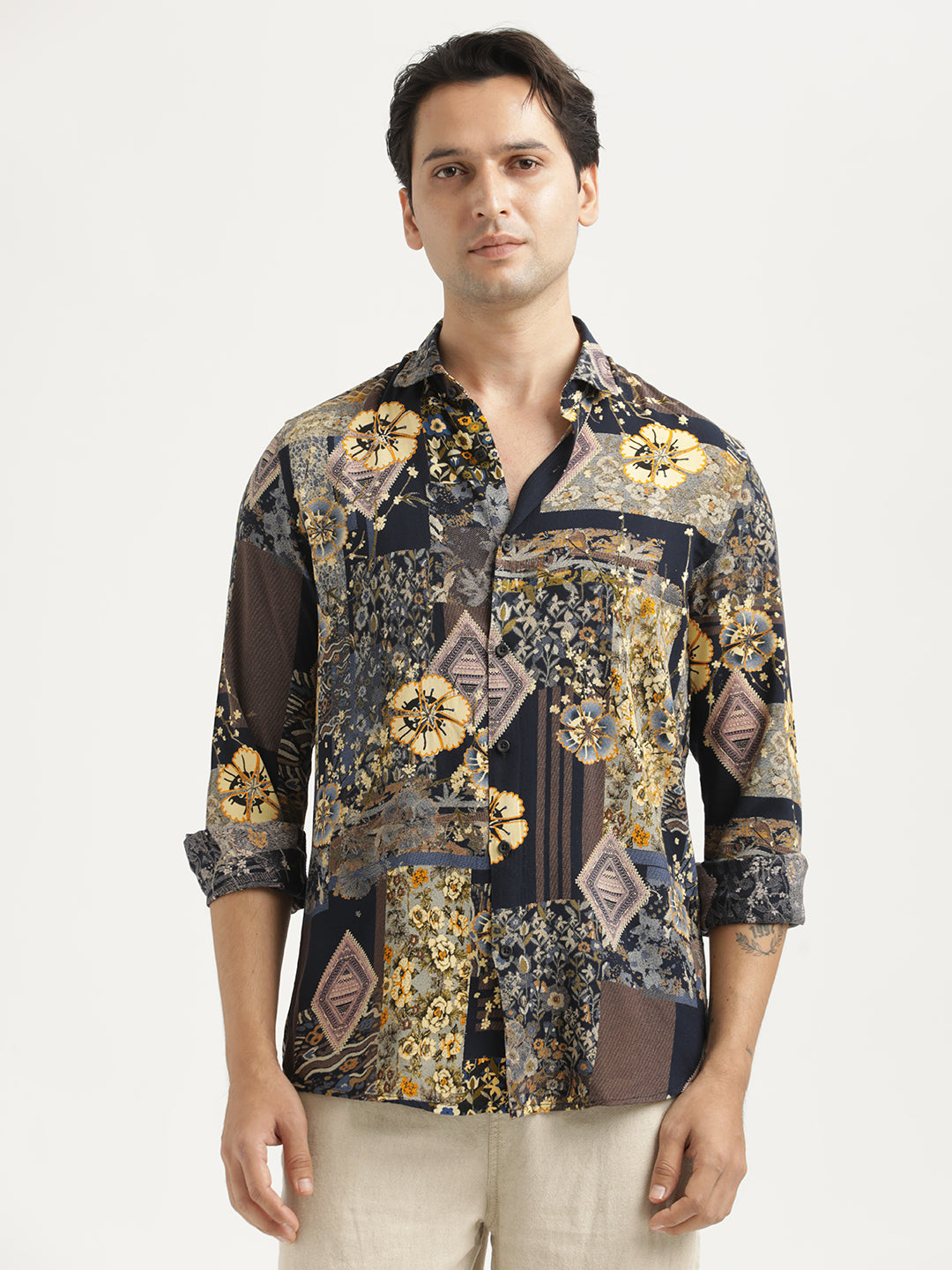 Men Printed Viscose Shirt