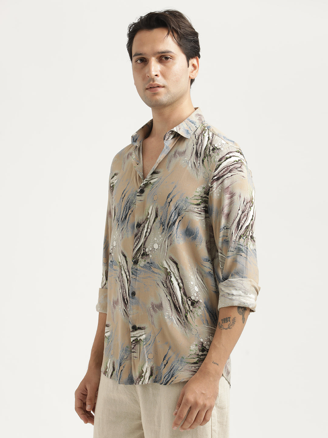 Men Printed Viscose Shirt