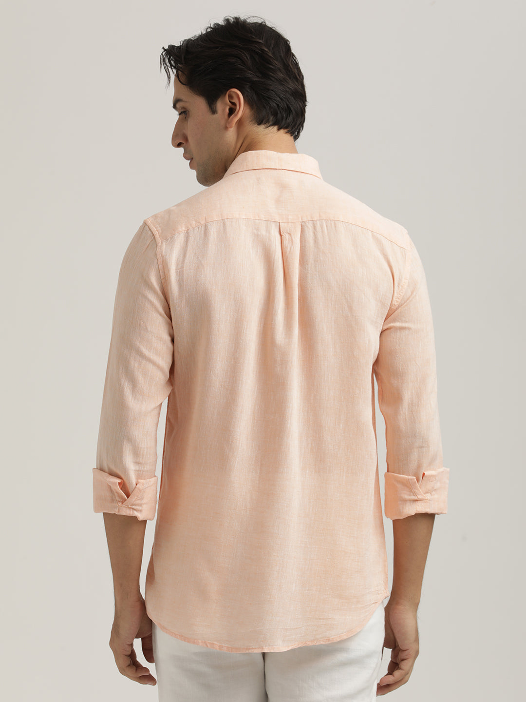 Men Linen-Cotton Blend Shirt