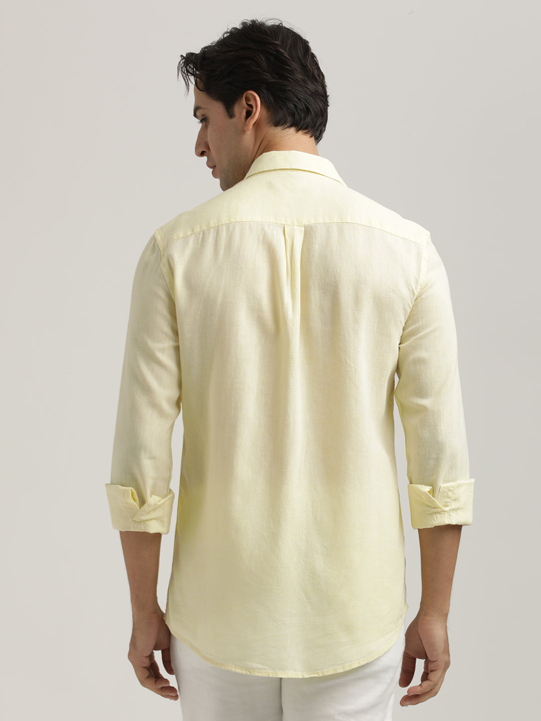Men Linen-Cotton Blend Shirt