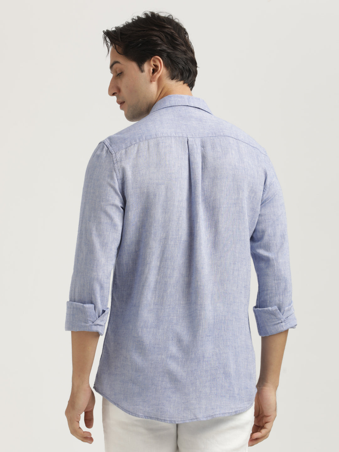 Men Linen-Cotton Blend Shirt