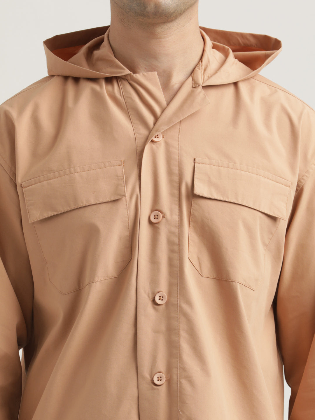 Men Hooded Utility Shirt