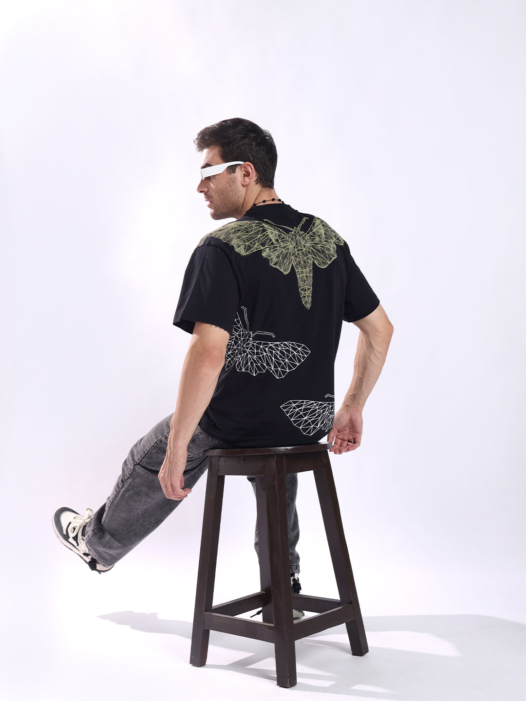 Men Black Cotton Oversized T-Shirt