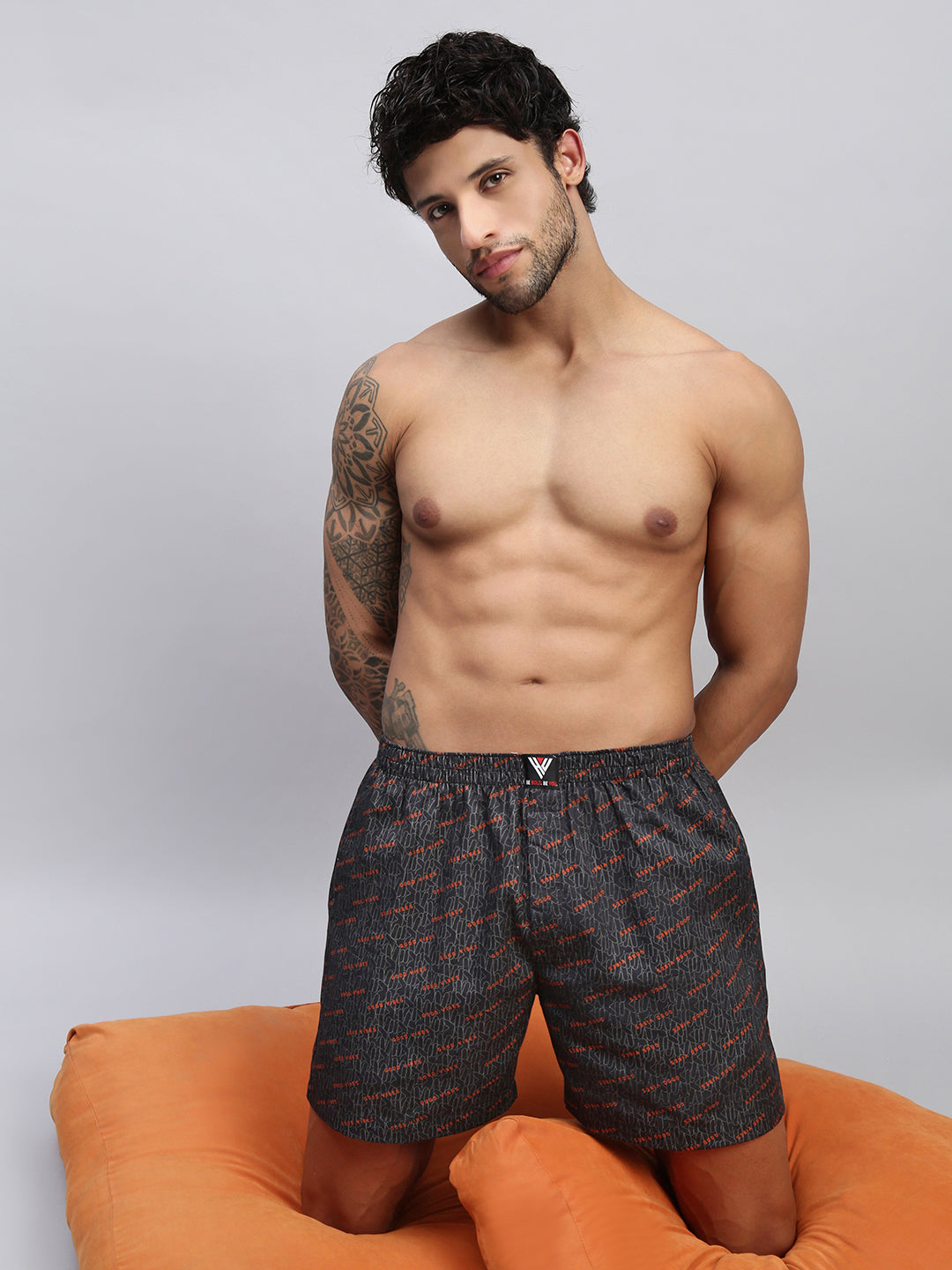 Men Pack of 2 Printed Cotton Boxer Shorts