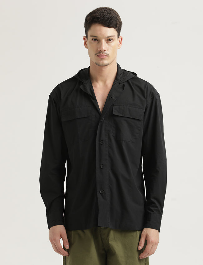 Men Hooded Utility Shirt