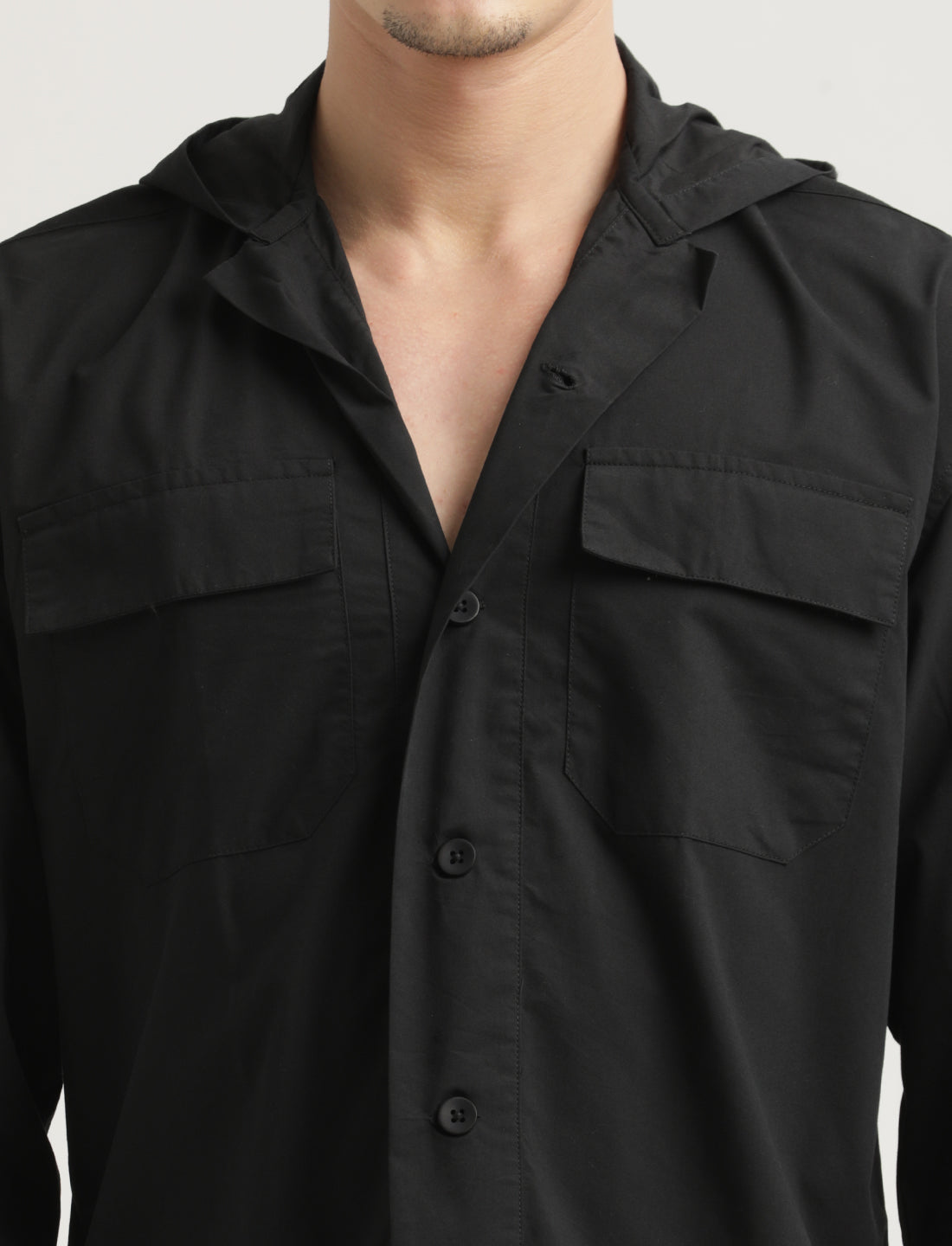 Men Hooded Utility Shirt