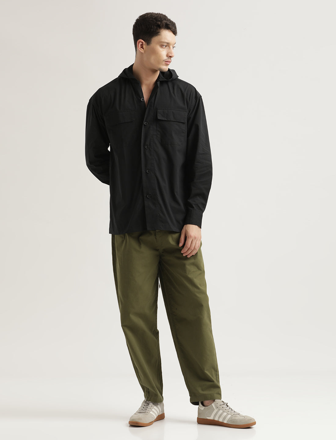 Men Hooded Utility Shirt