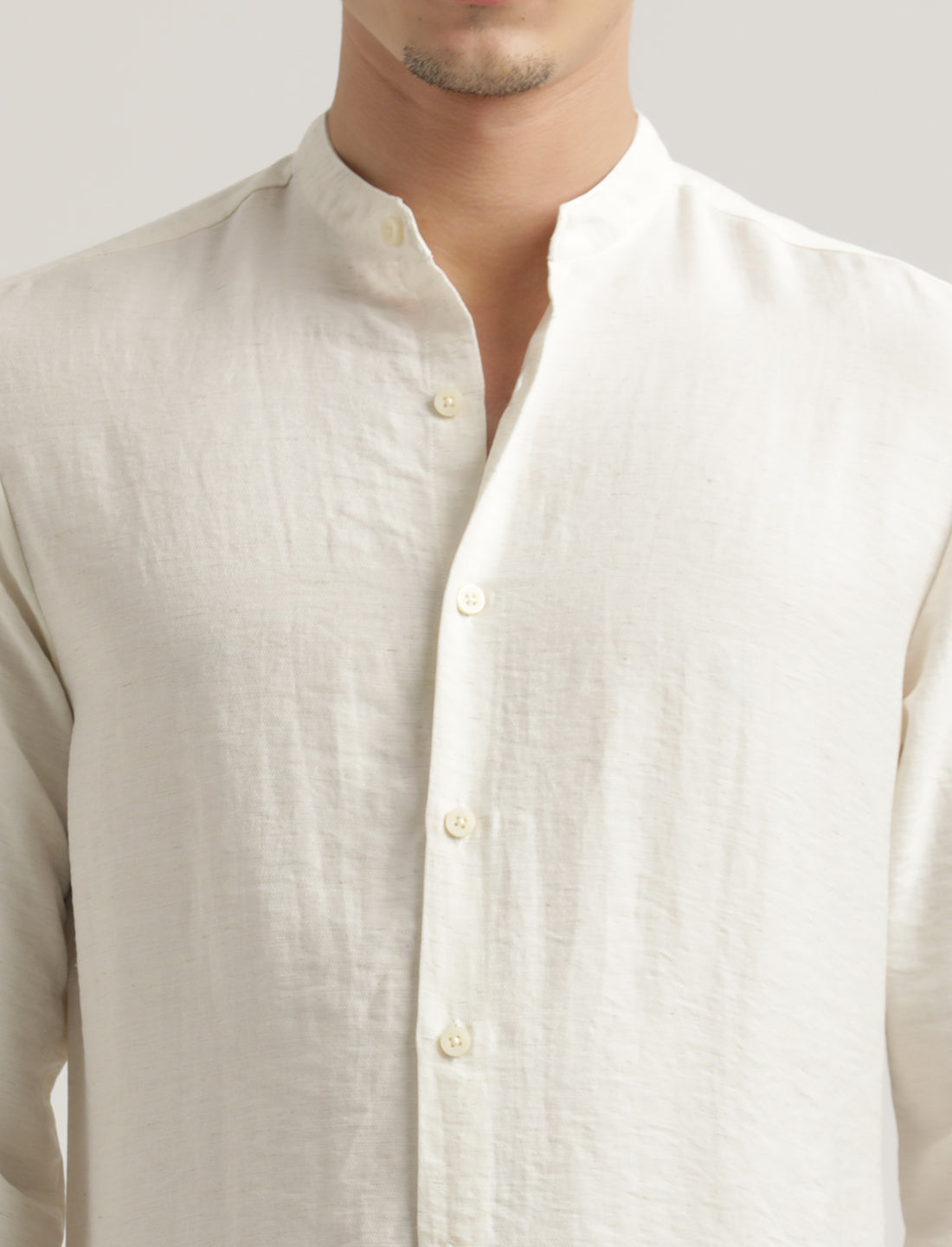 Men Mandarin Collar Nylon Shirt