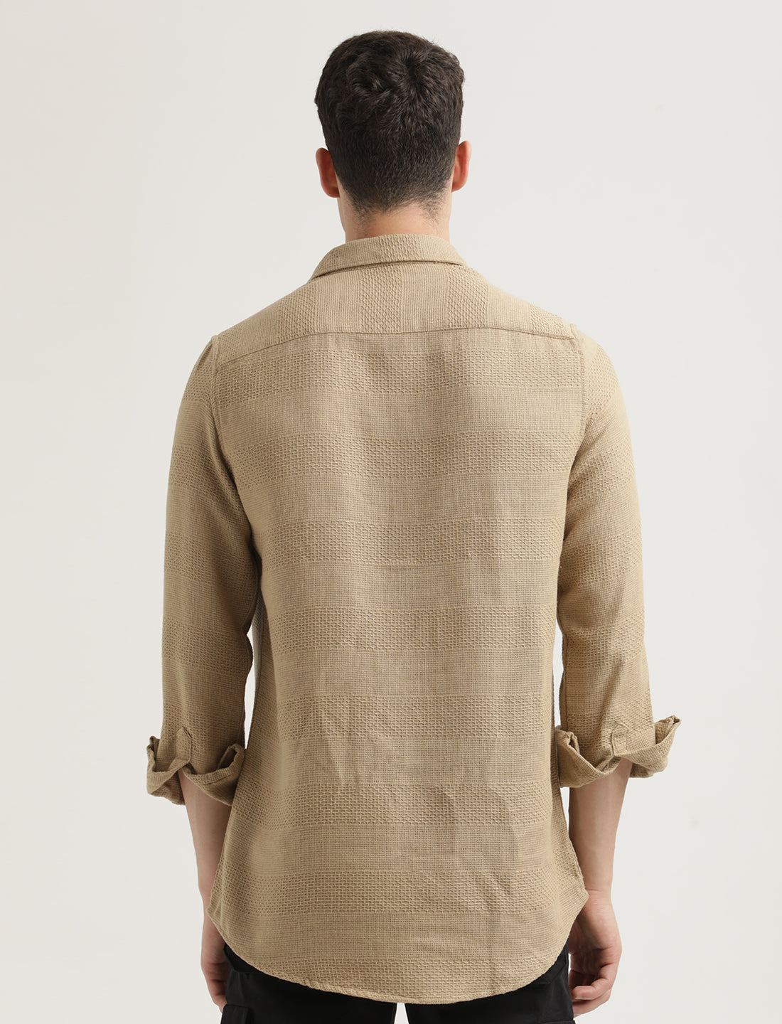 Men Textured Cotton Slim-Fit Shirt