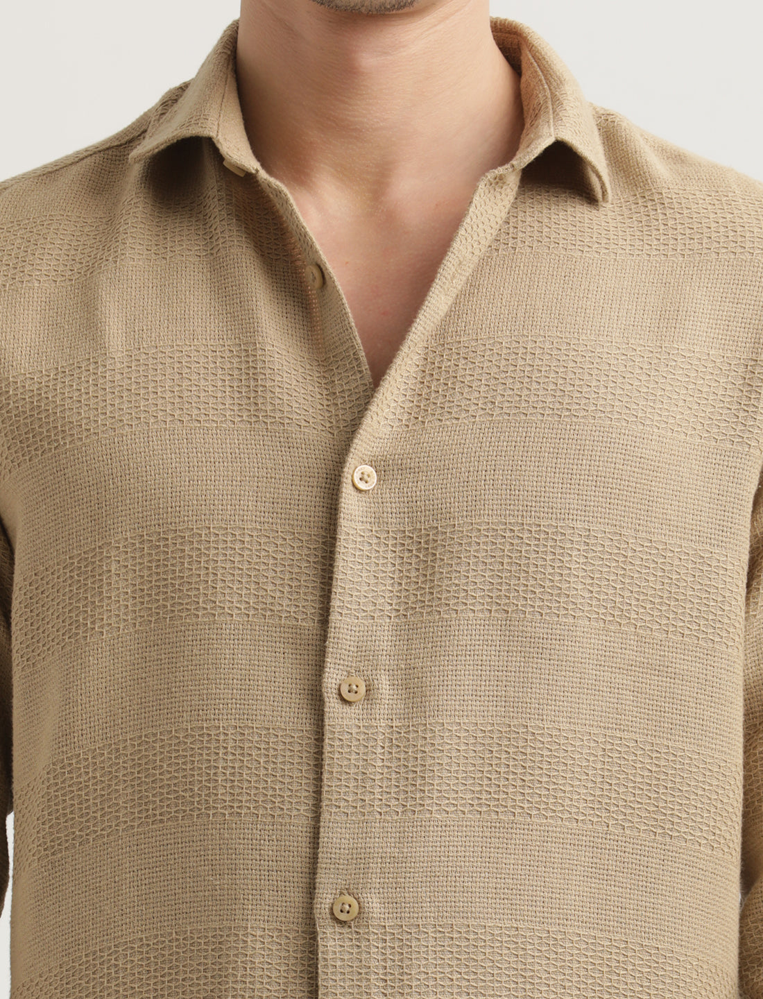 Men Textured Cotton Slim-Fit Shirt