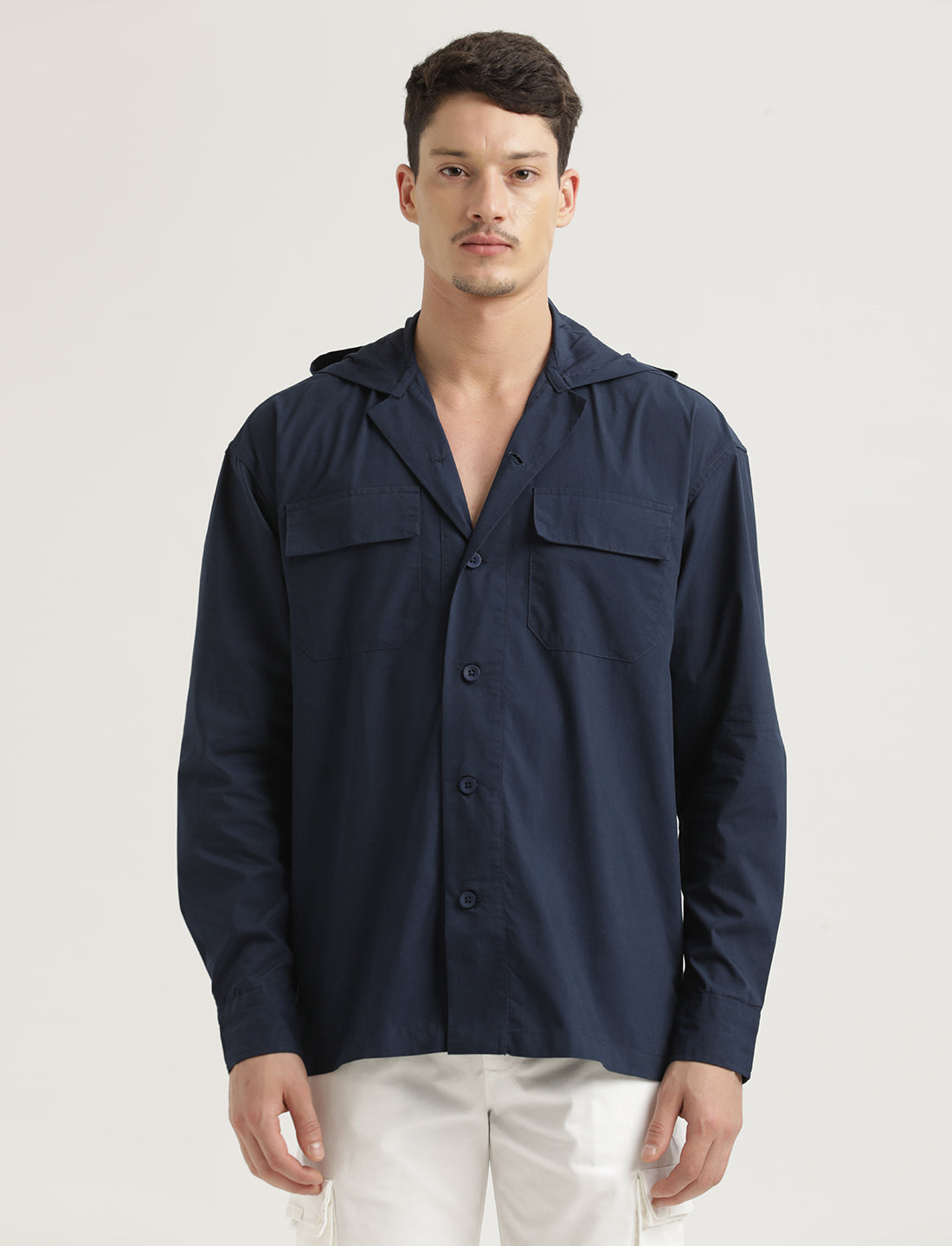 Men Hooded Utility Shirt