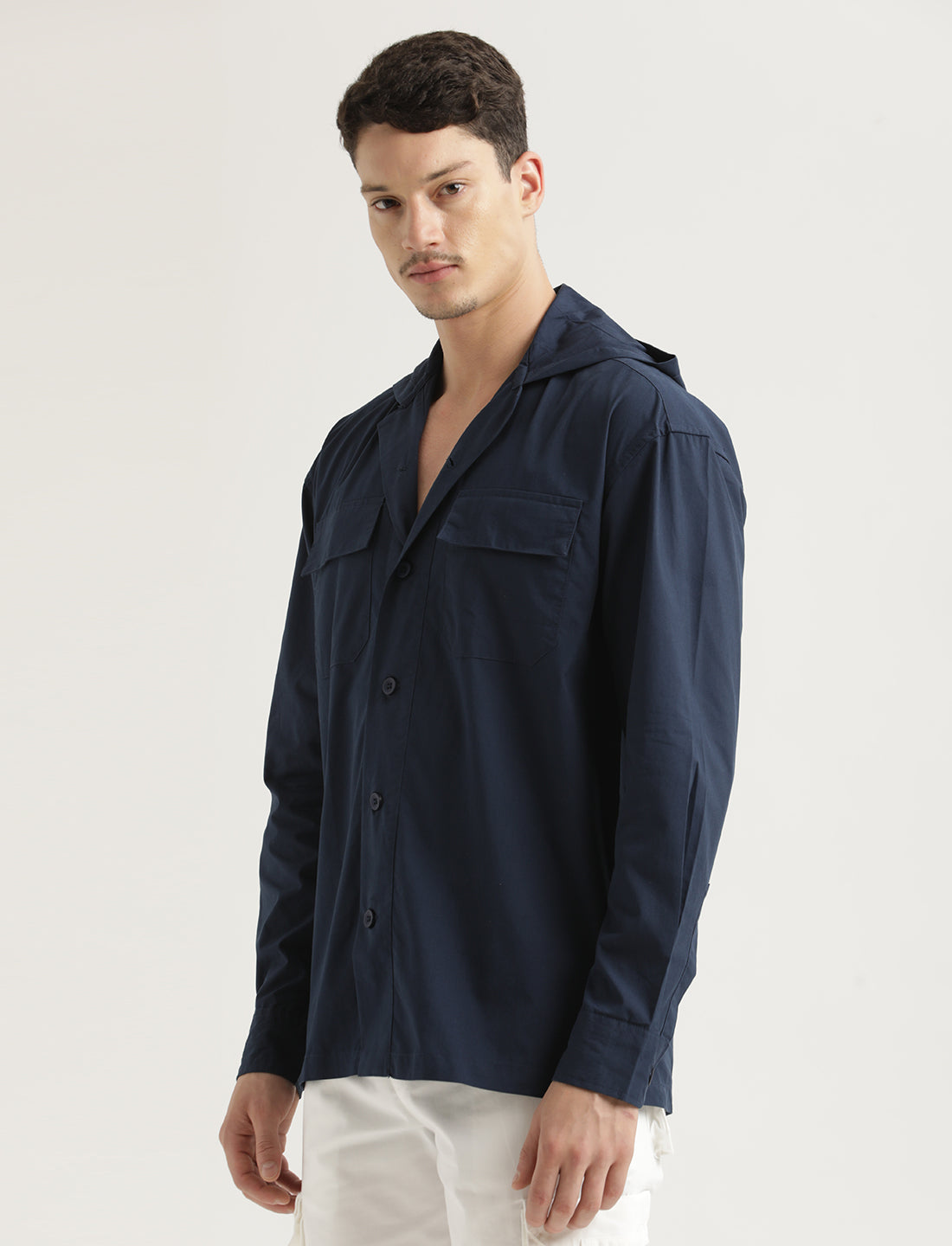 Men Hooded Utility Shirt