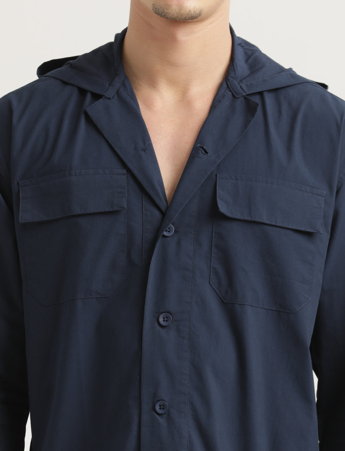 Men Hooded Utility Shirt