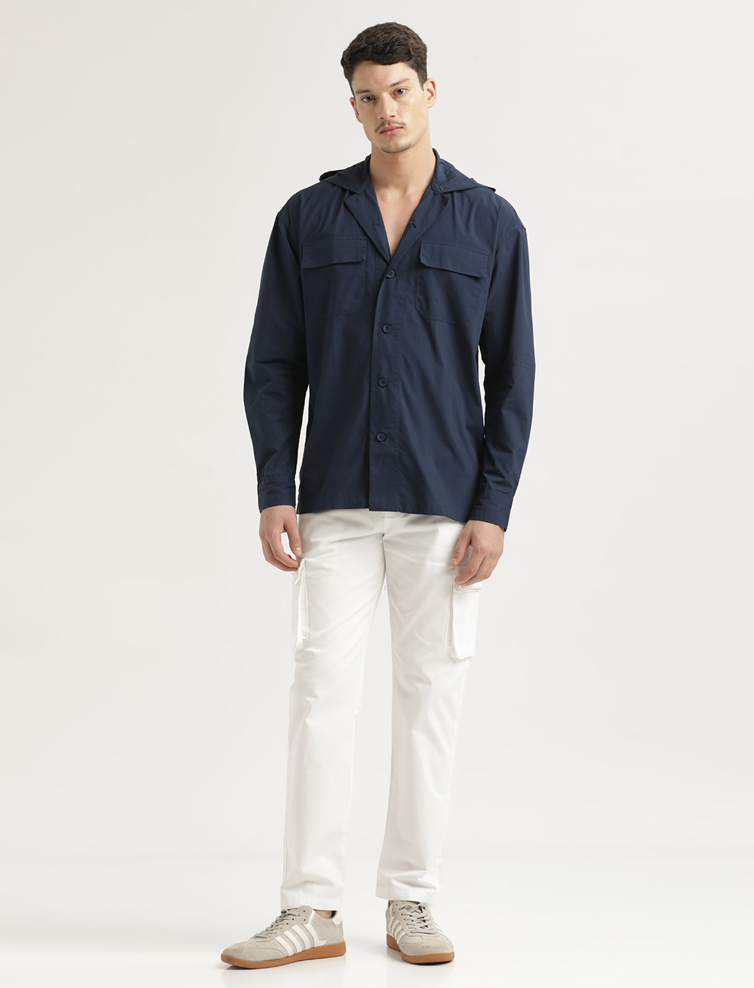 Men Hooded Utility Shirt