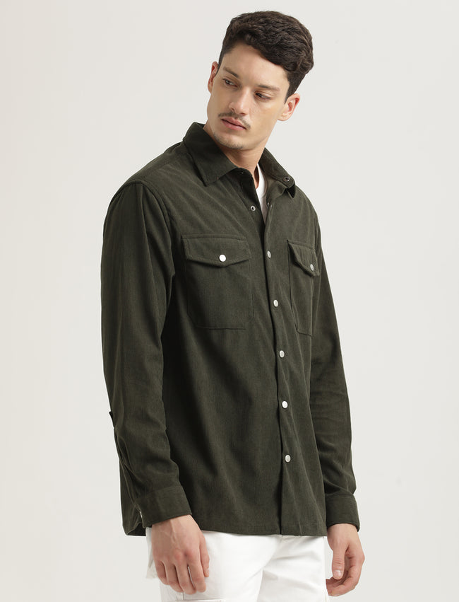 Men Corduroy Overshirt