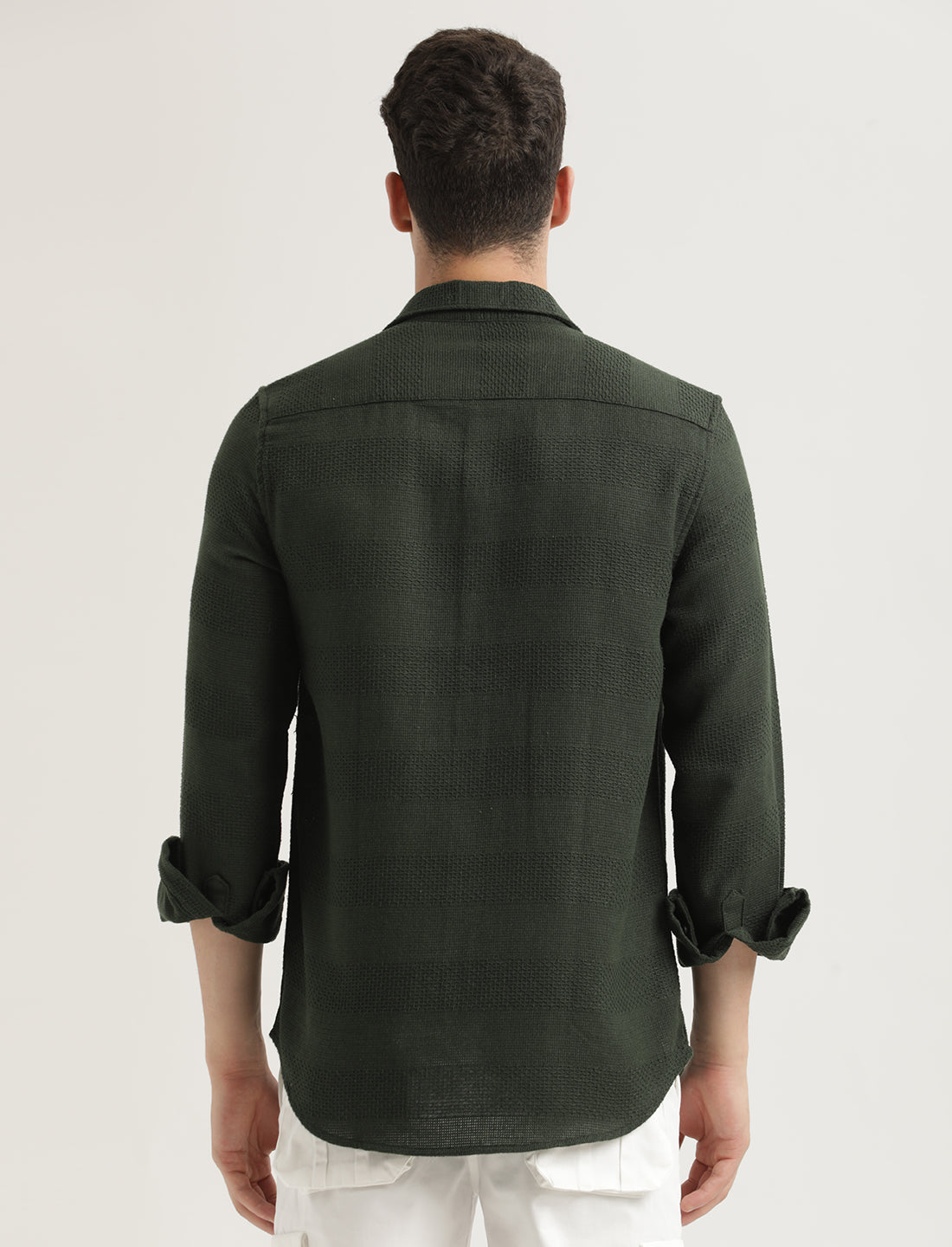 Men Textured Cotton Slim-Fit Shirt