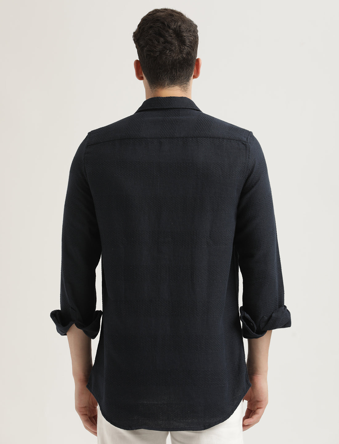Men Textured Cotton Slim-Fit Shirt